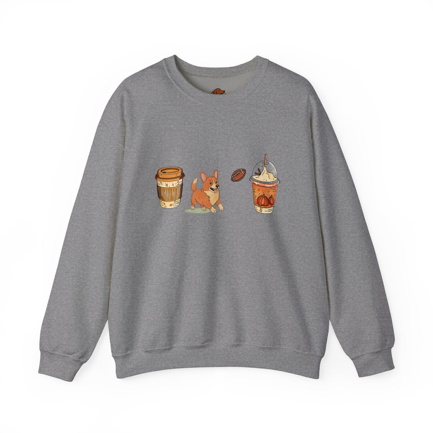 Corgi Fall Cups Unisex Heavy Blend™ Crewneck Sweatshirt