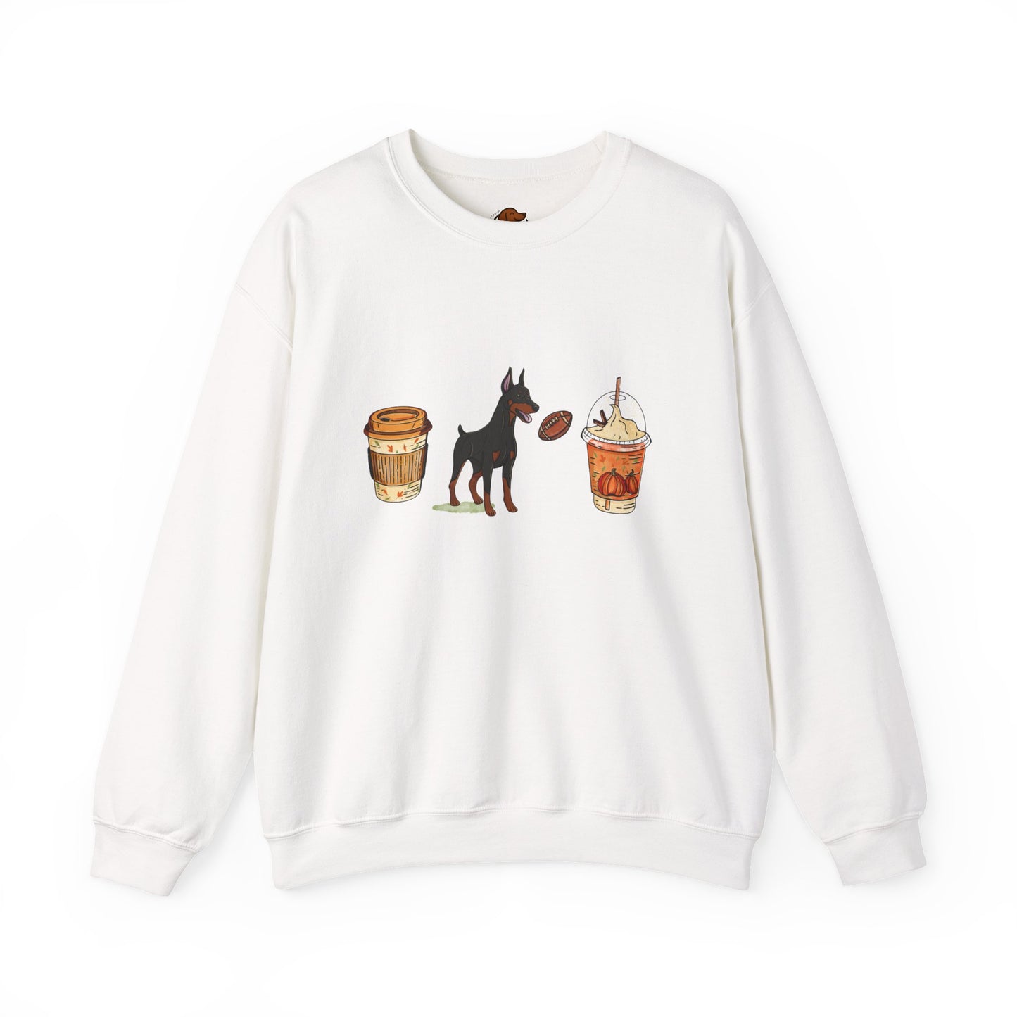 Doberman Fall Cups Unisex Heavy Blend™ Crewneck Sweatshirt