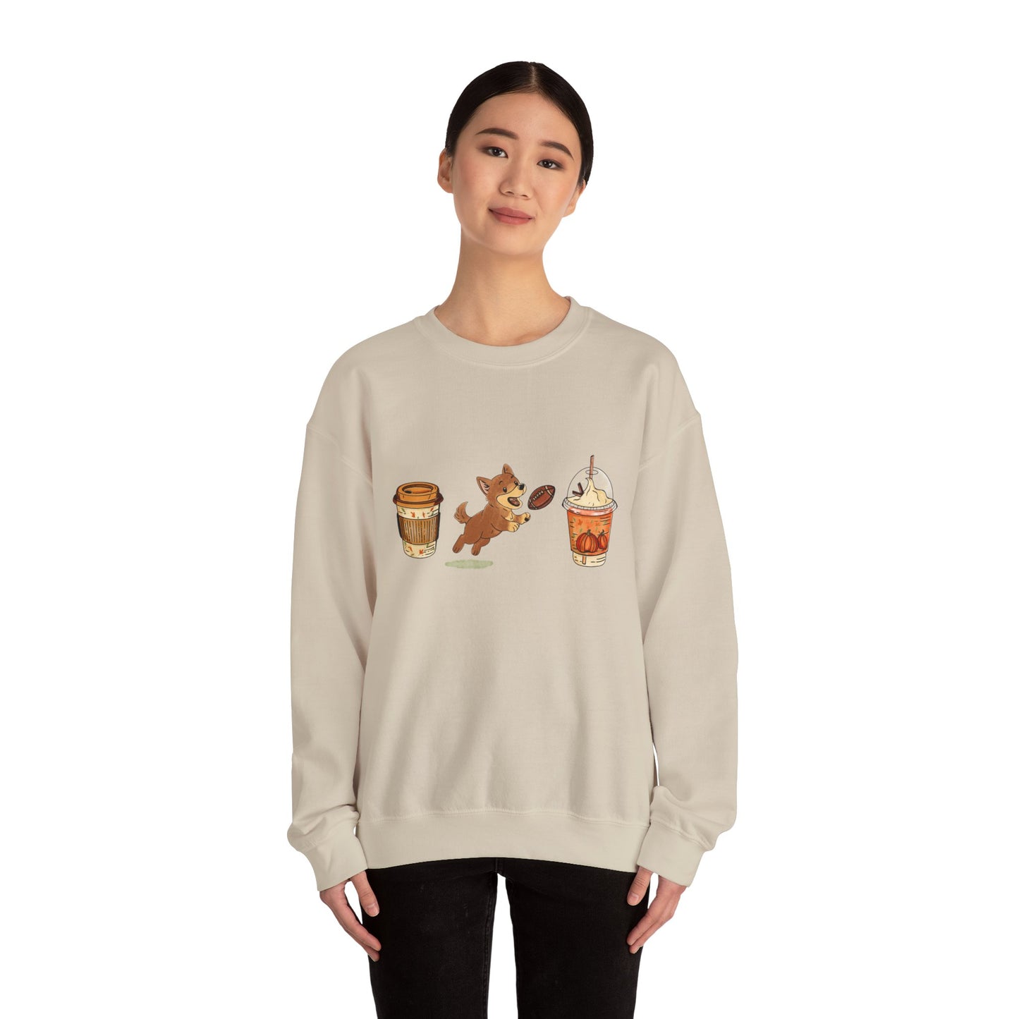 Husky brown Fall Cups Unisex Heavy Blend™ Crewneck Sweatshirt