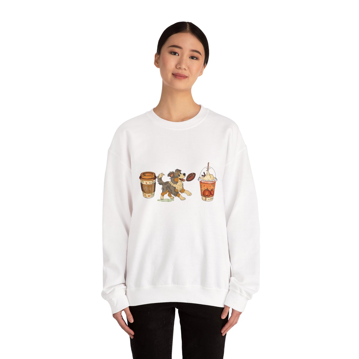 Australian Shepherd Fall Cups Unisex Heavy Blend™ Crewneck Sweatshirt