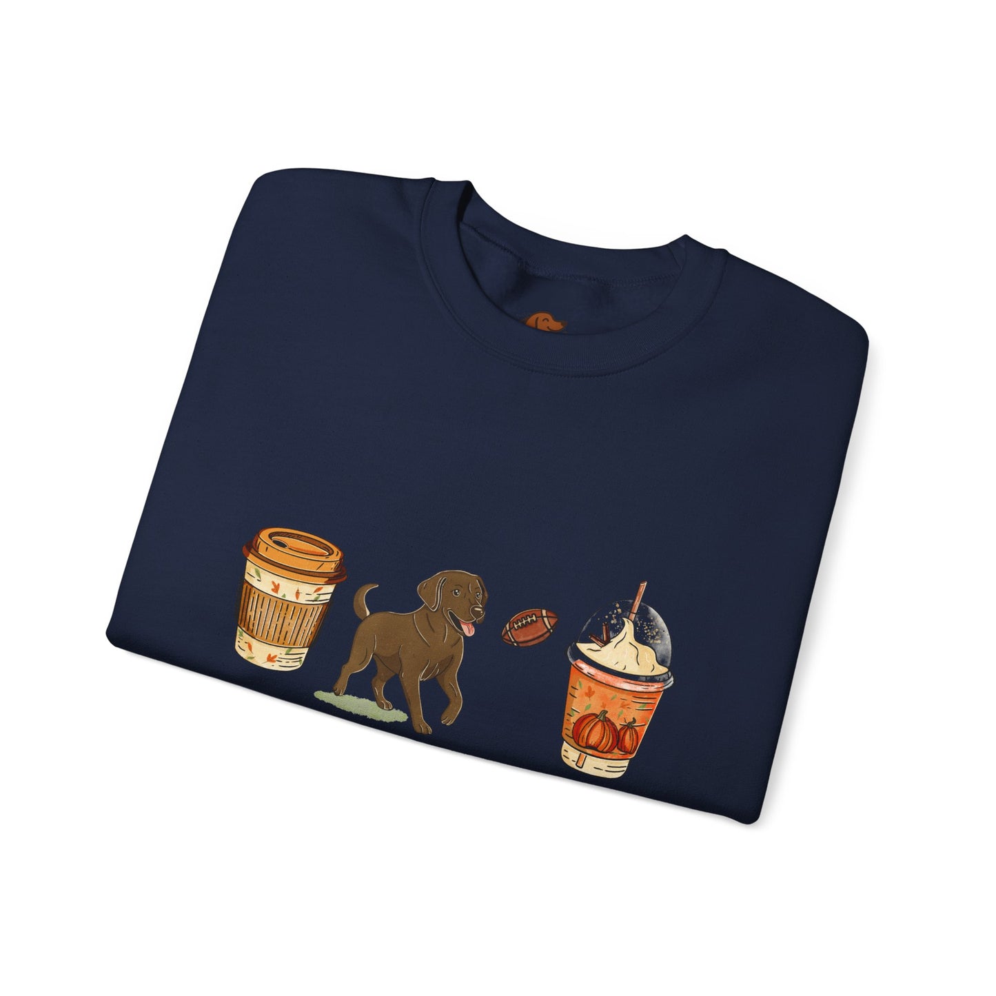 Chocolate lab Fall Cups Unisex Heavy Blend™ Crewneck Sweatshirt