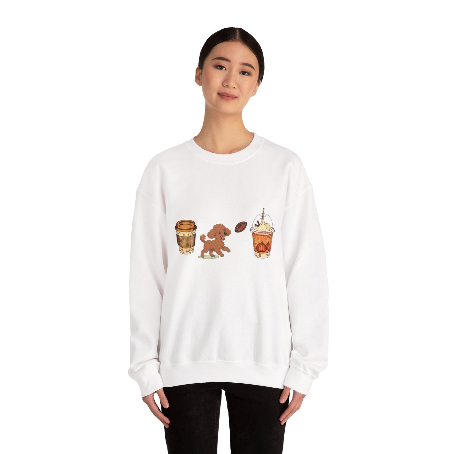 Mini Poodle Fall Cups Unisex Heavy Blend™ Crewneck Sweatshirt