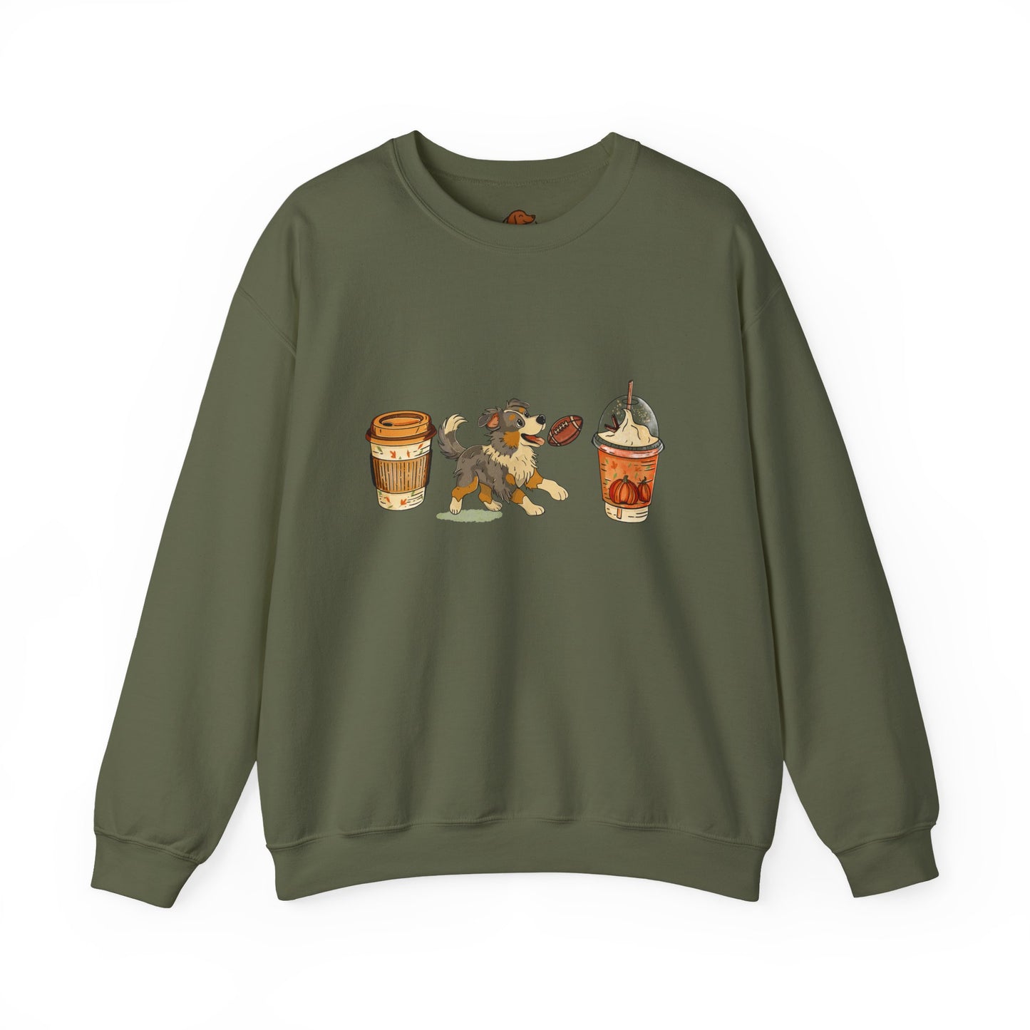 Australian Shepherd Fall Cups Unisex Heavy Blend™ Crewneck Sweatshirt