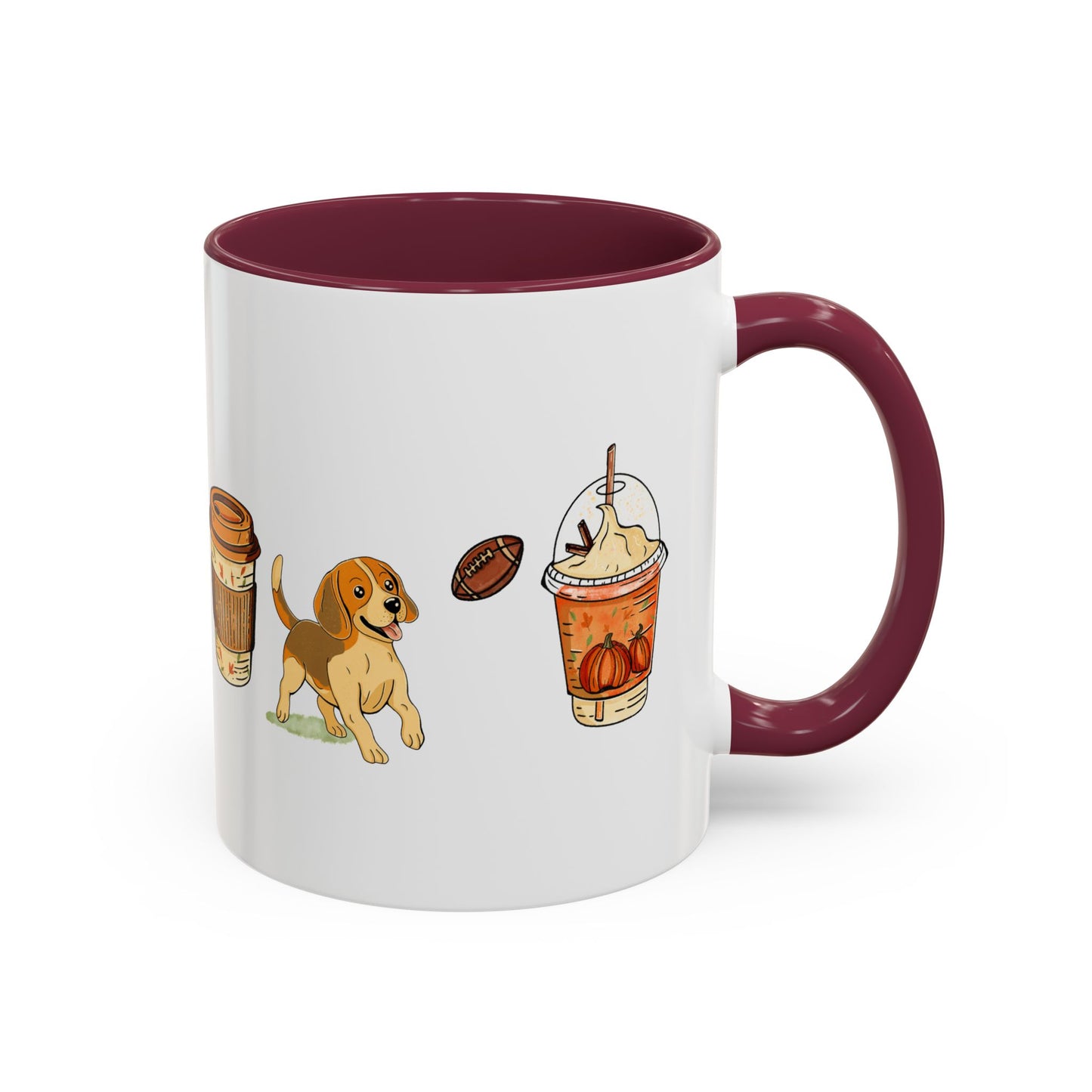 Beagle fall design, color Mugs 11oz