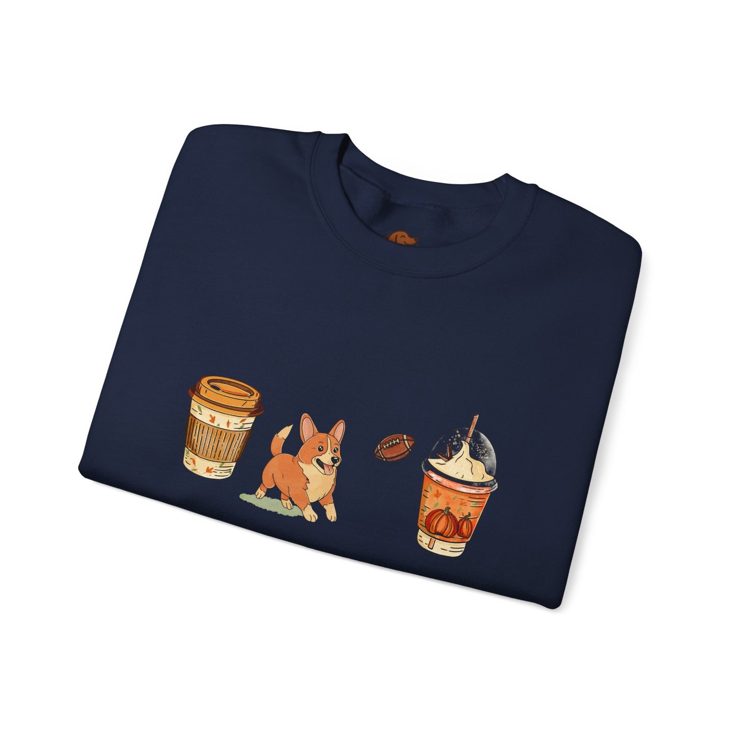 Corgi Fall Cups Unisex Heavy Blend™ Crewneck Sweatshirt