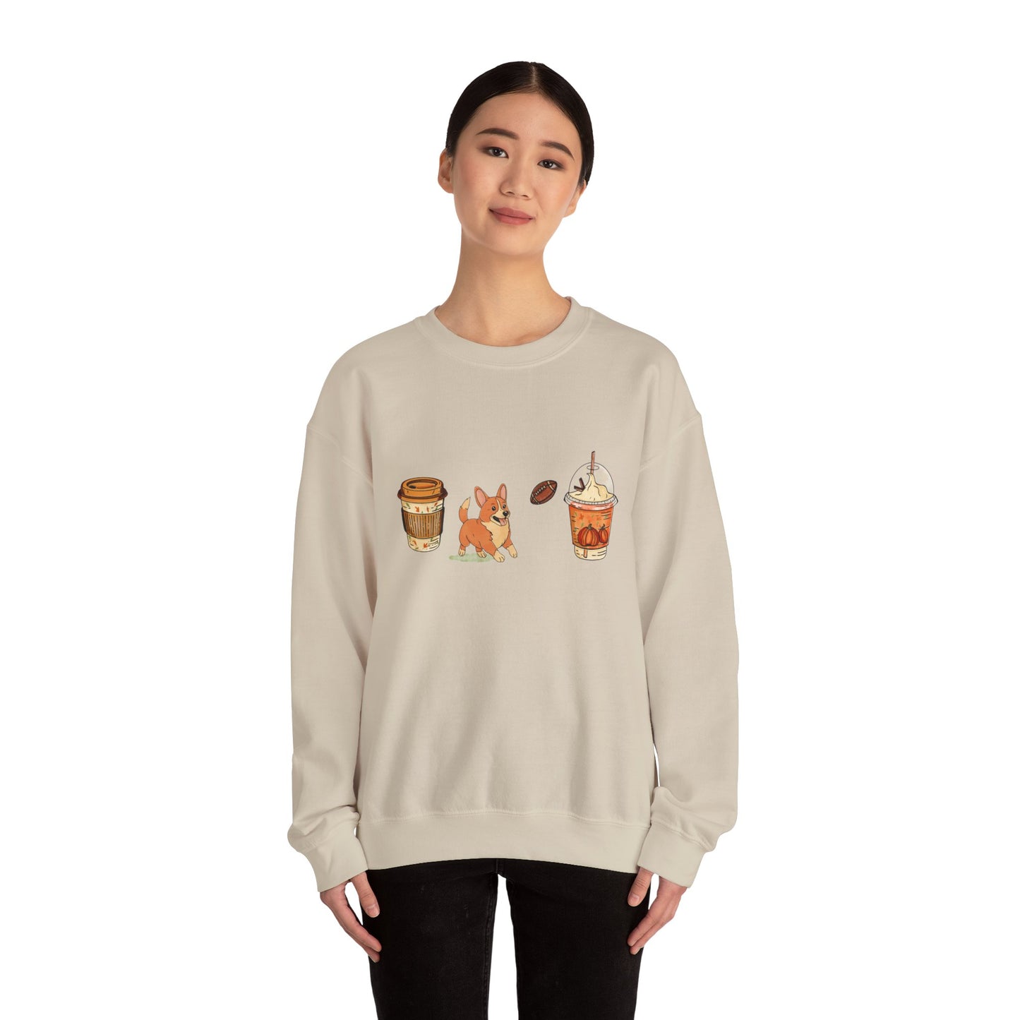 Corgi Fall Cups Unisex Heavy Blend™ Crewneck Sweatshirt