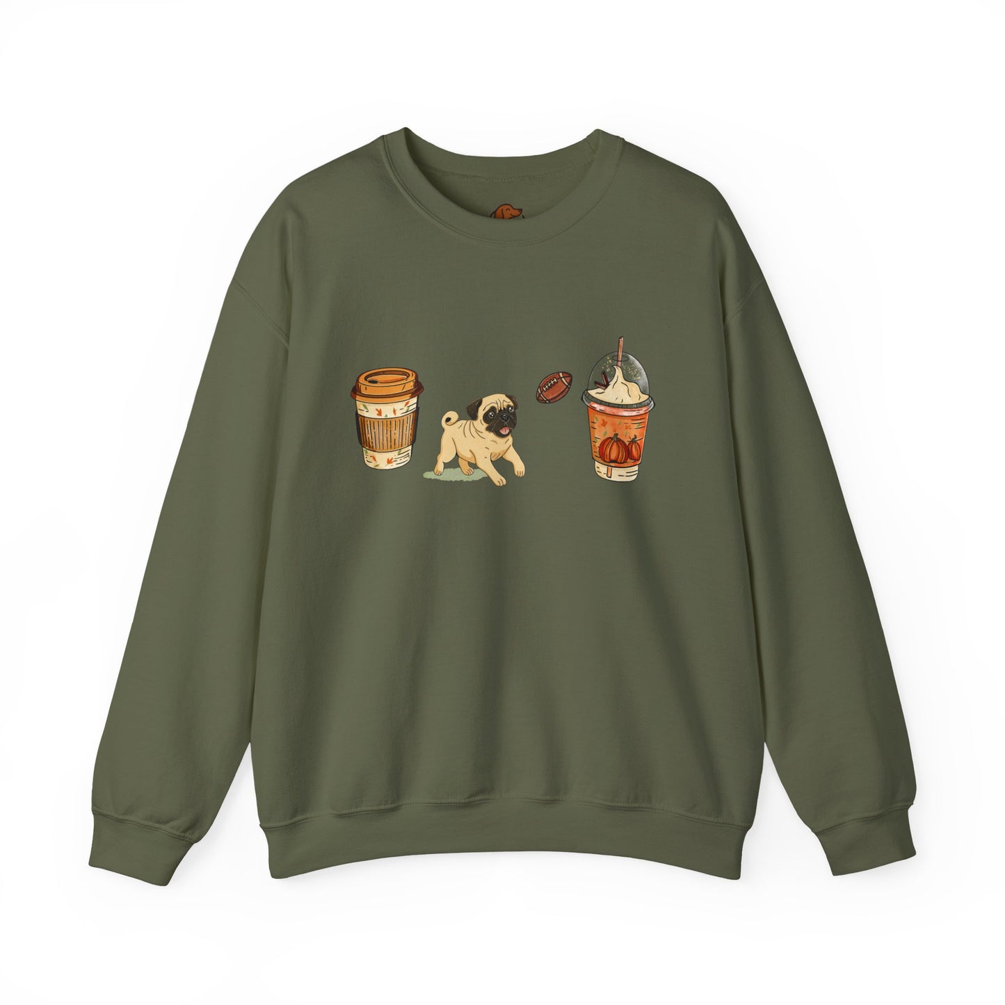 Pug Fall Cups Unisex Heavy Blend™ Crewneck Sweatshirt