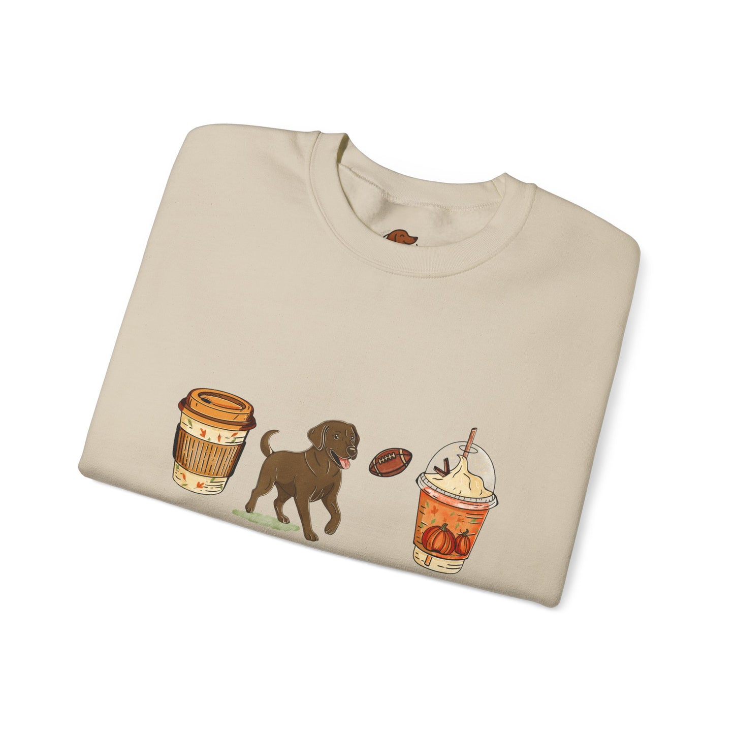 Chocolate lab Fall Cups Unisex Heavy Blend™ Crewneck Sweatshirt