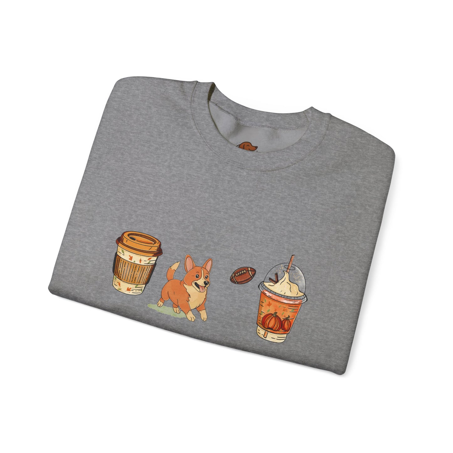 Corgi Fall Cups Unisex Heavy Blend™ Crewneck Sweatshirt