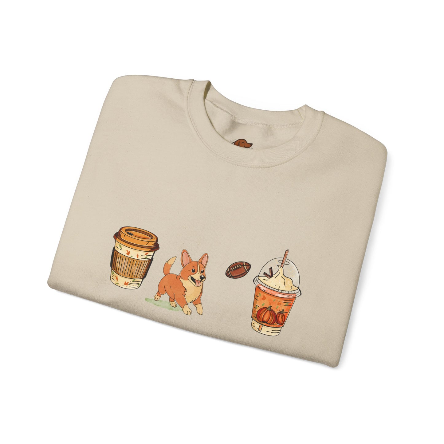 Corgi Fall Cups Unisex Heavy Blend™ Crewneck Sweatshirt