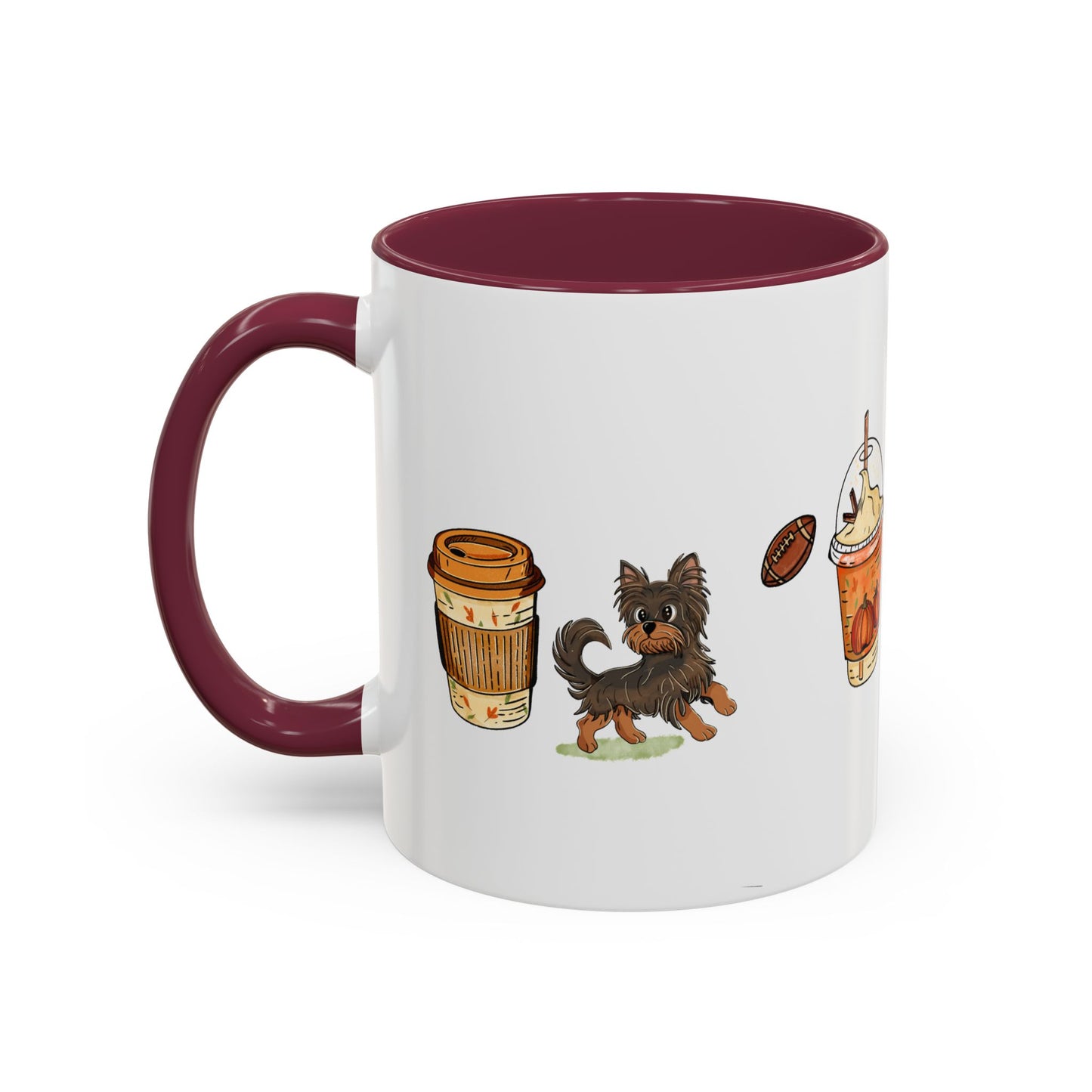 Yorkie Fall design, color Mugs 11oz