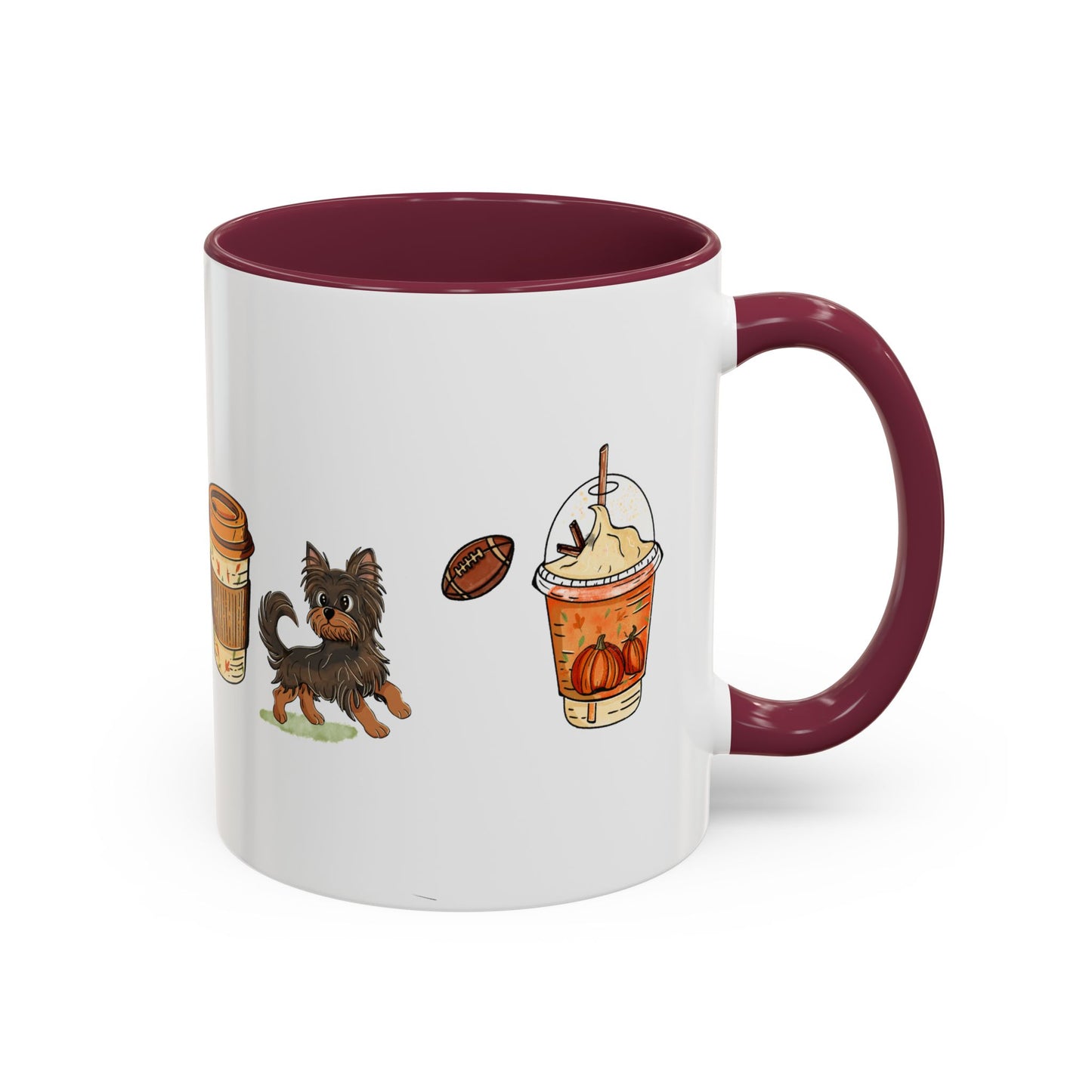 Yorkie Fall design, color Mugs 11oz