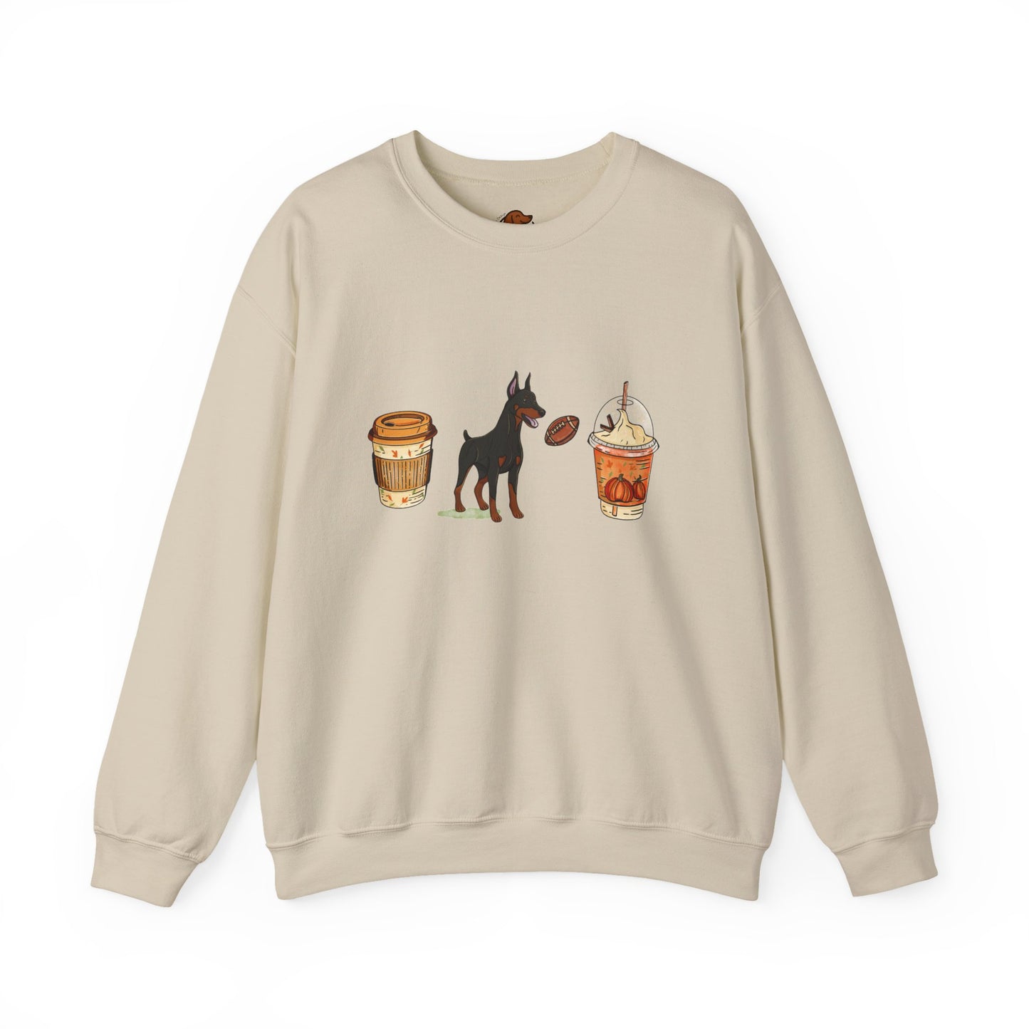 Doberman Fall Cups Unisex Heavy Blend™ Crewneck Sweatshirt