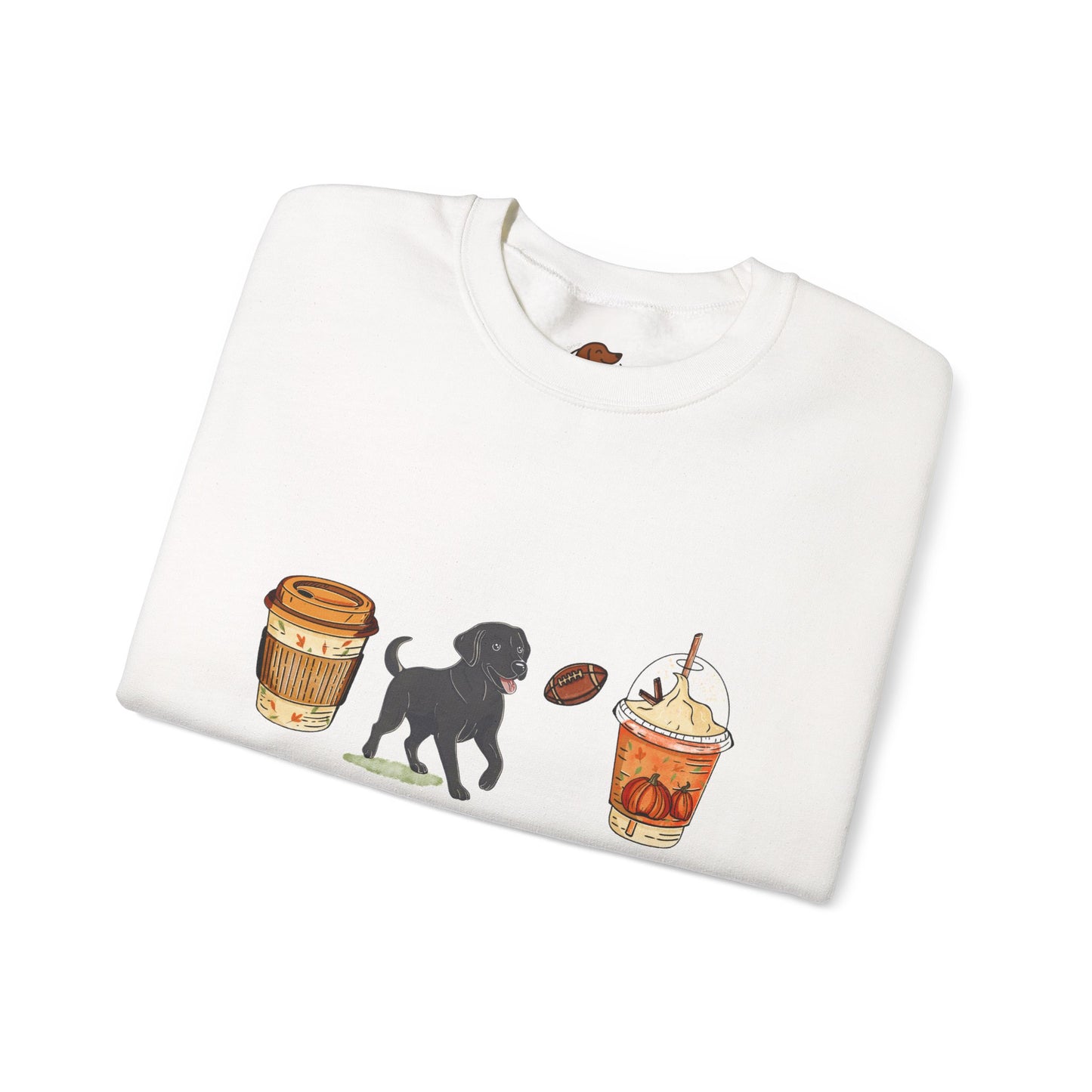 Black lab Fall Cups Unisex Heavy Blend™ Crewneck Sweatshirt