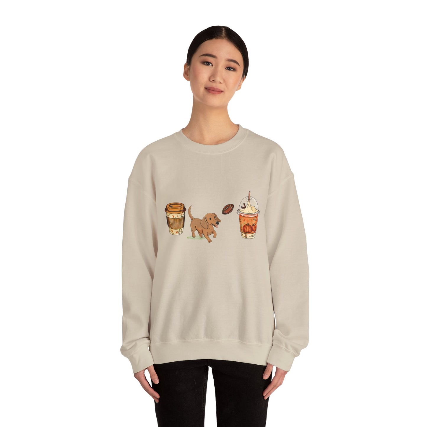 Dachshund Fall Cups Unisex Heavy Blend™ Crewneck Sweatshirt