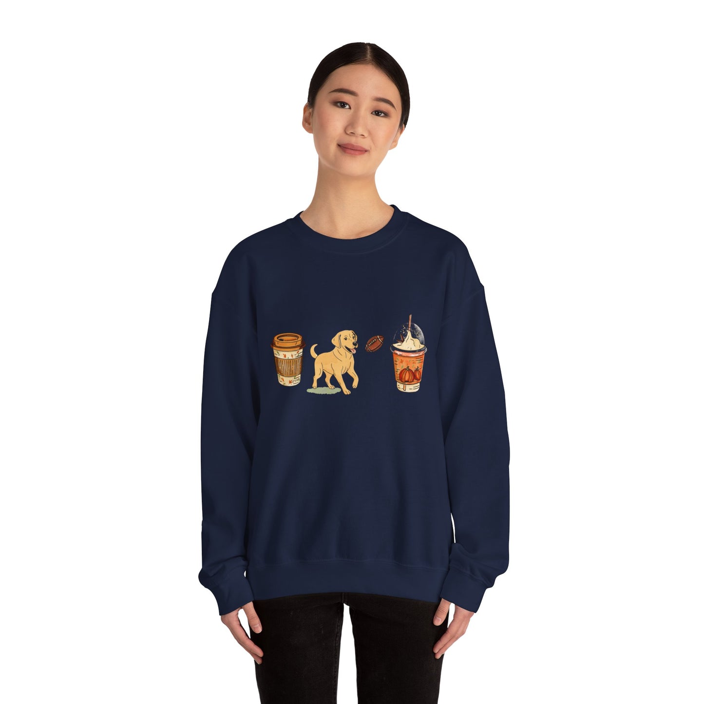 Yellow Lab Fall Cups Unisex Heavy Blend™ Crewneck Sweatshirt