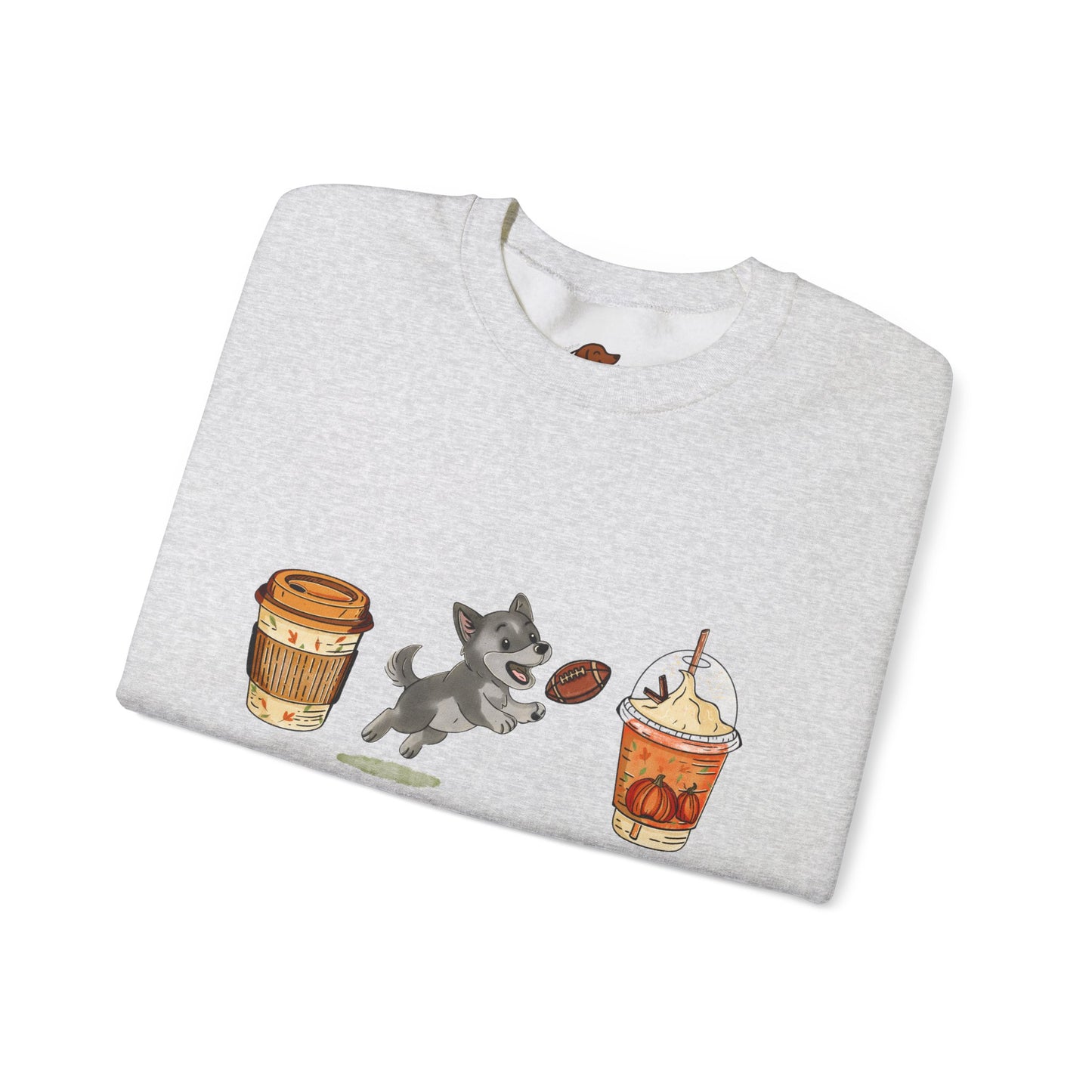 Husky Grey Fall Cups Unisex Heavy Blend™ Crewneck Sweatshirt