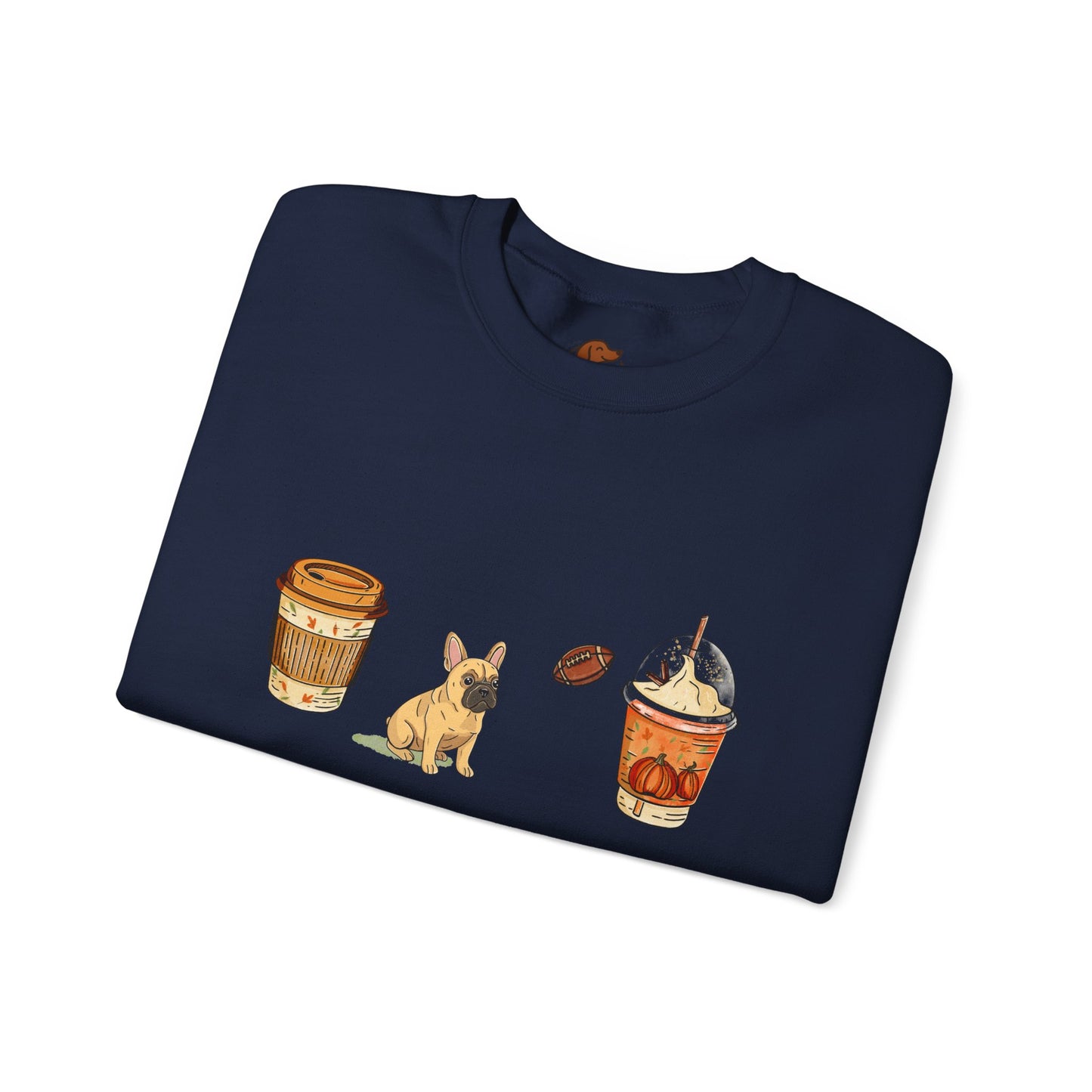 Frenchie Fall Cups Unisex Heavy Blend™ Crewneck Sweatshirt