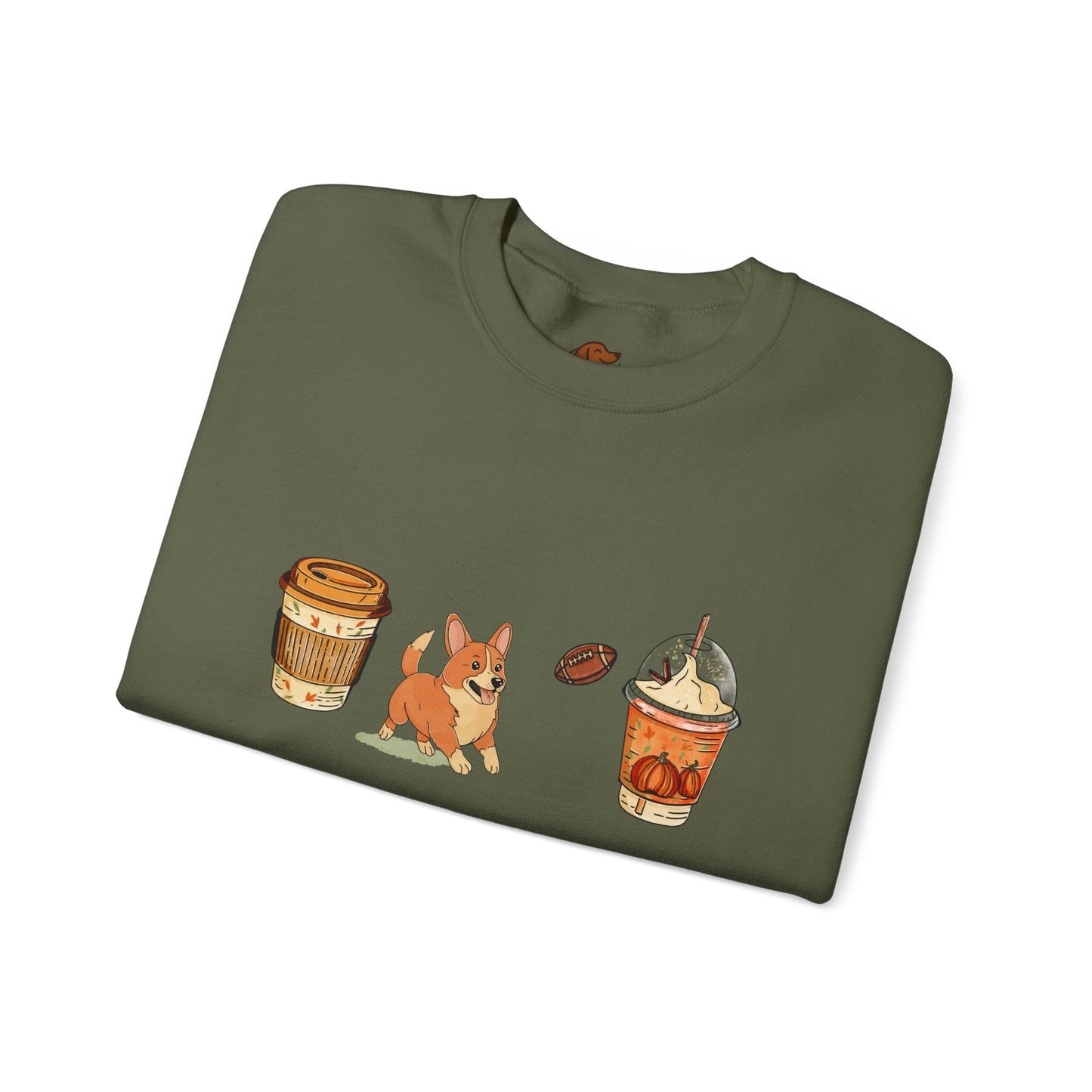 Corgi Fall Cups Unisex Heavy Blend™ Crewneck Sweatshirt