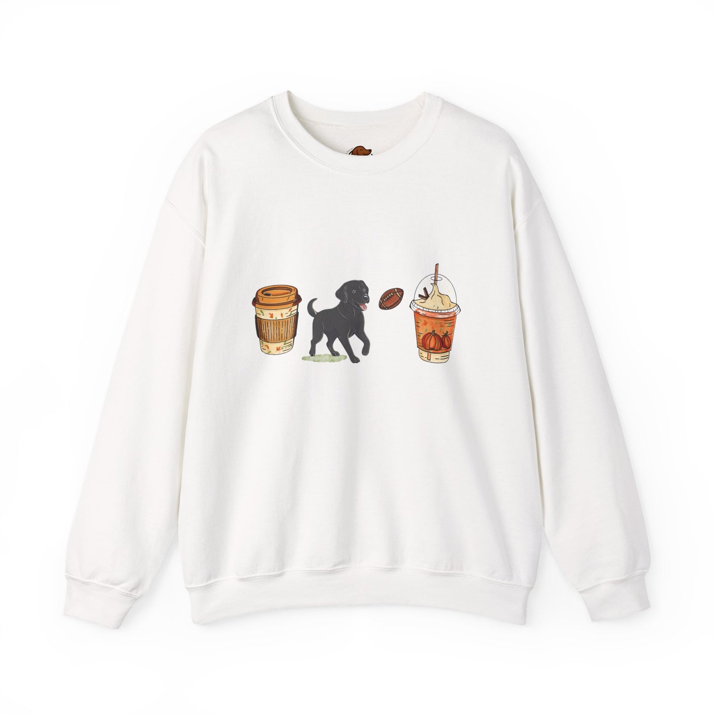 Black lab Fall Cups Unisex Heavy Blend™ Crewneck Sweatshirt