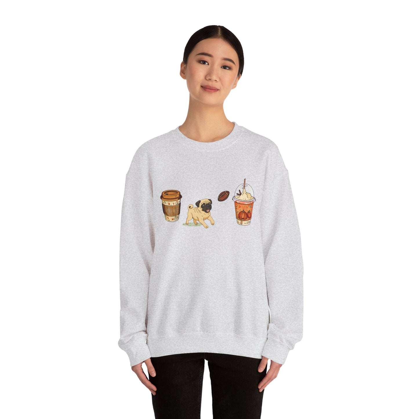 Pug Fall Cups Unisex Heavy Blend™ Crewneck Sweatshirt