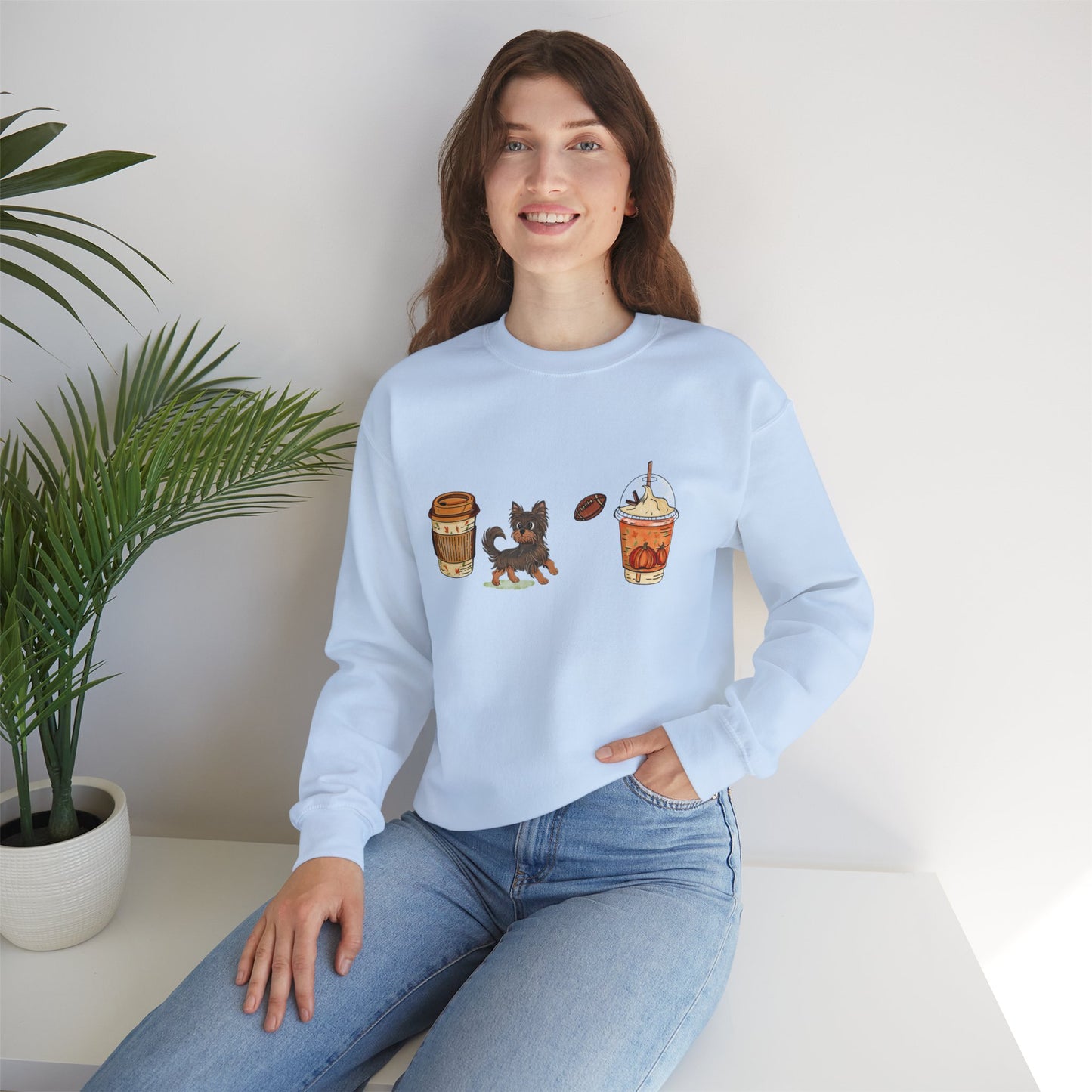 Yorkie Fall Cups #2 Unisex Heavy Blend™ Crewneck Sweatshirt