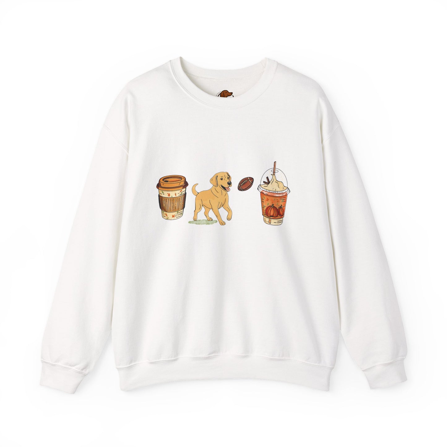 Yellow Lab Fall Cups Unisex Heavy Blend™ Crewneck Sweatshirt