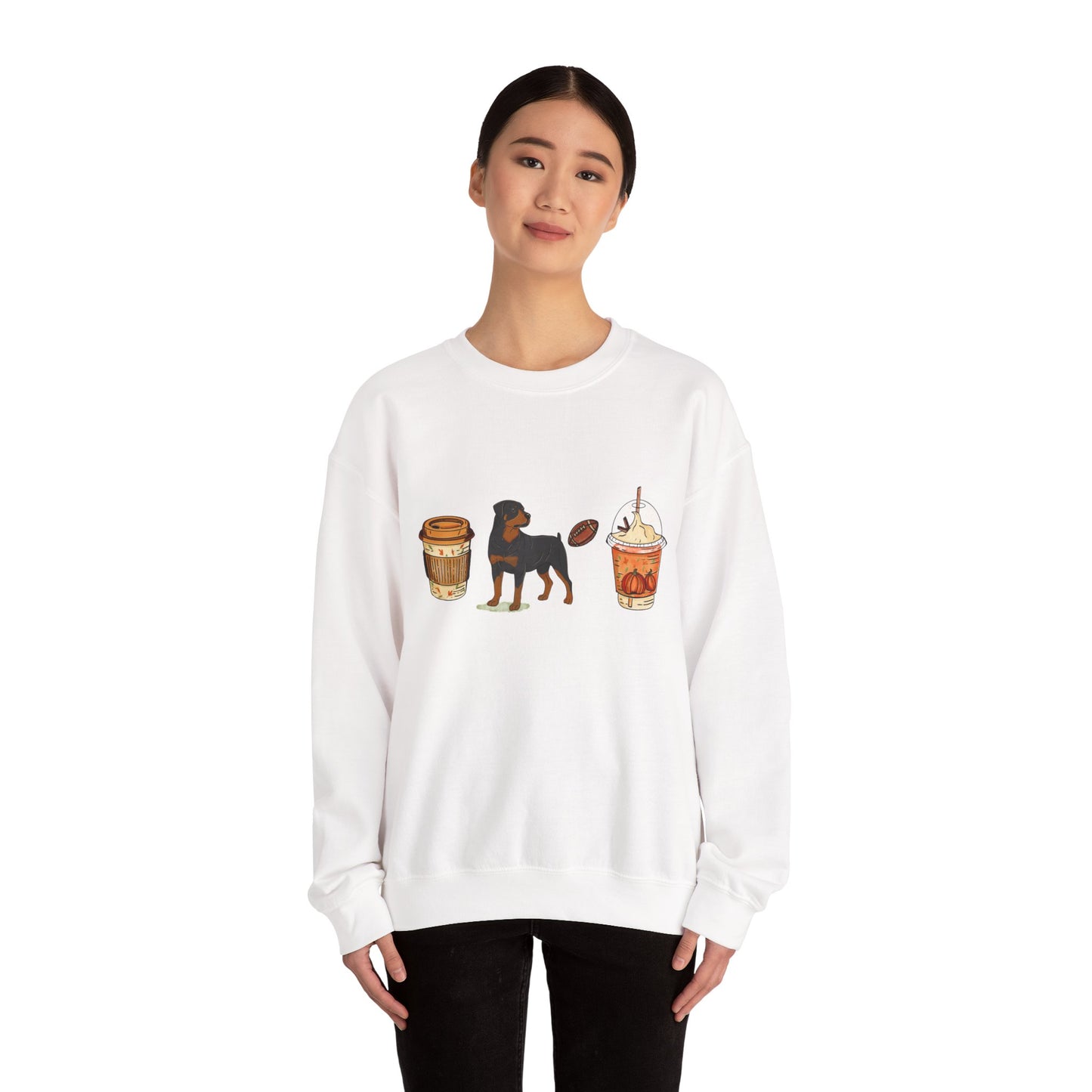 Rottweiler Fall Cups Unisex Heavy Blend™ Crewneck Sweatshirt