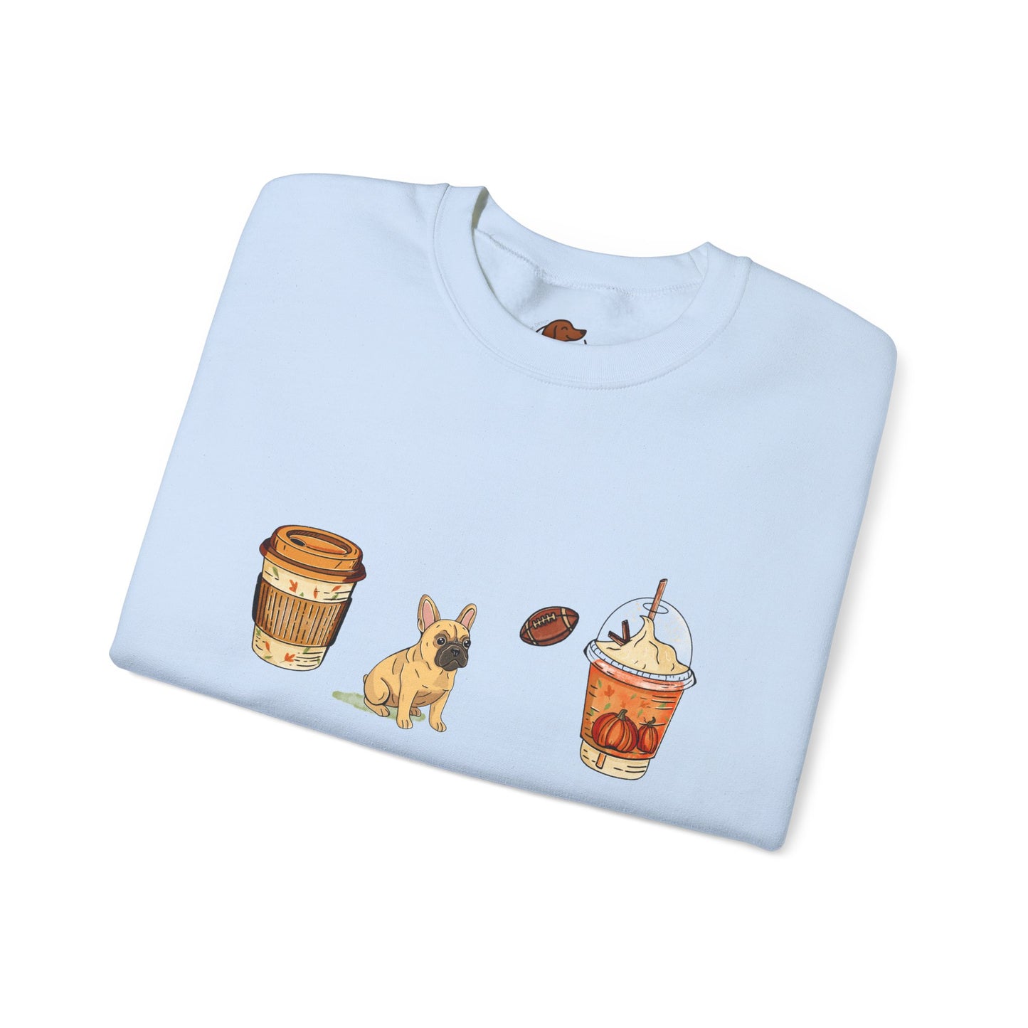 Frenchie Fall Cups Unisex Heavy Blend™ Crewneck Sweatshirt