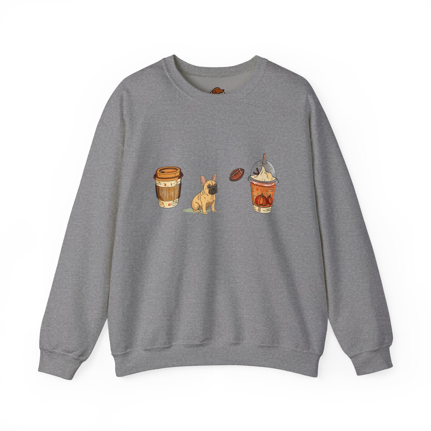 Frenchie Fall Cups Unisex Heavy Blend™ Crewneck Sweatshirt