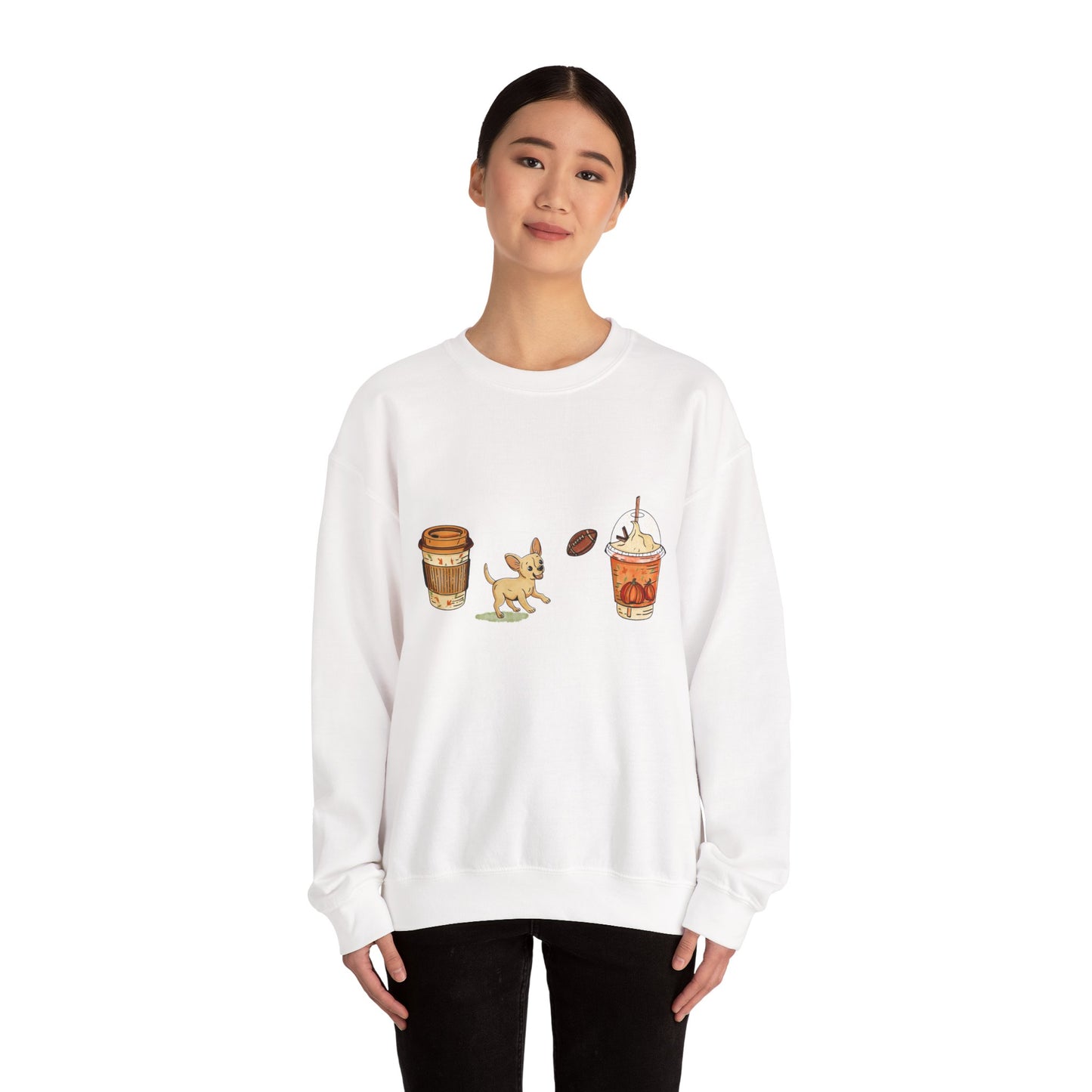 Chihuahua Fall Cups Unisex Heavy Blend™ Crewneck Sweatshirt