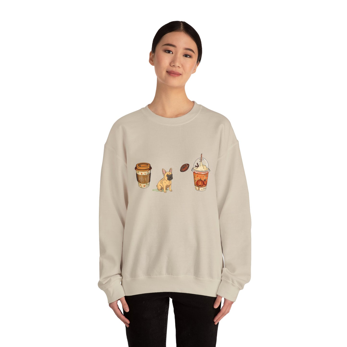 Frenchie Fall Cups Unisex Heavy Blend™ Crewneck Sweatshirt