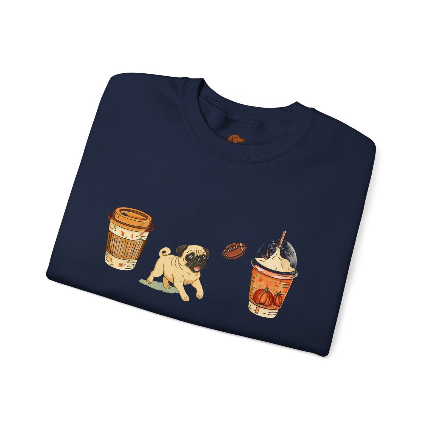 Pug Fall Cups Unisex Heavy Blend™ Crewneck Sweatshirt