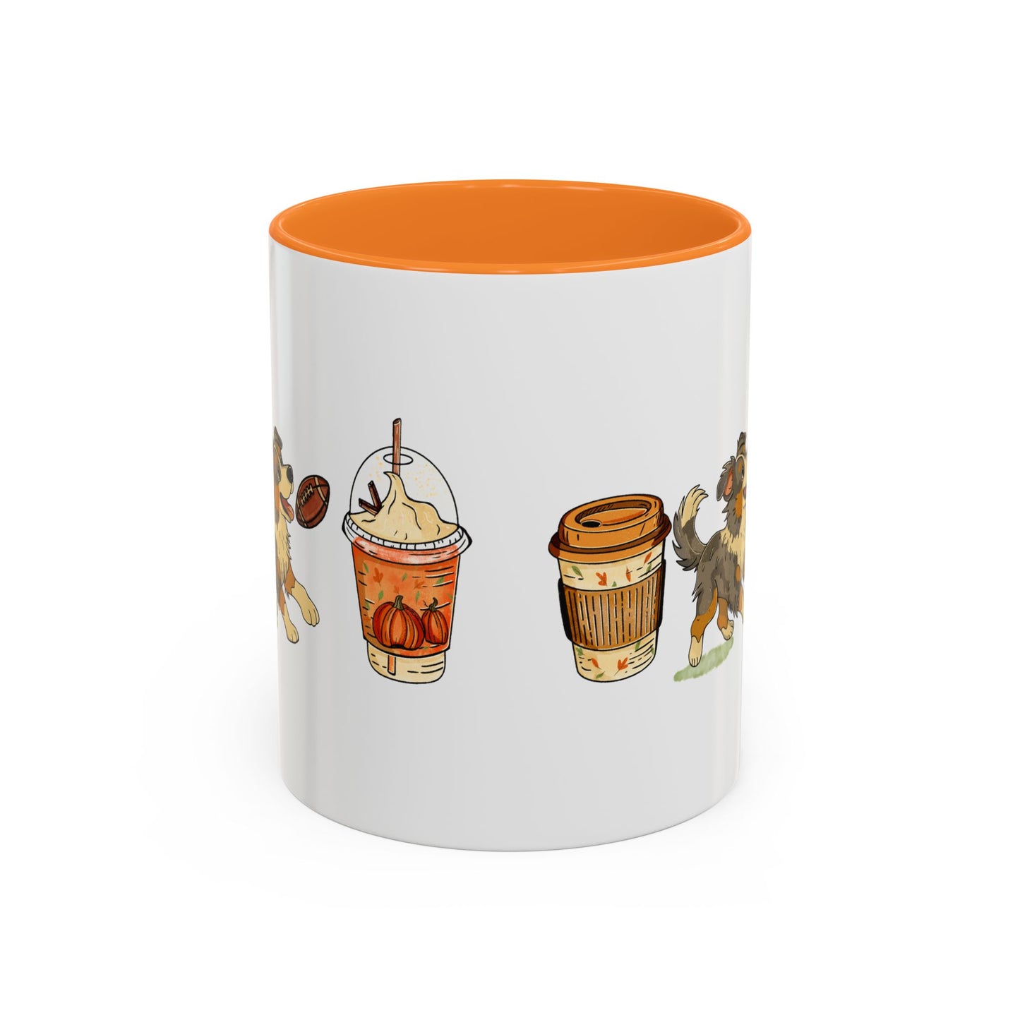 Australian Shepherd Fall design, color Mugs 11oz