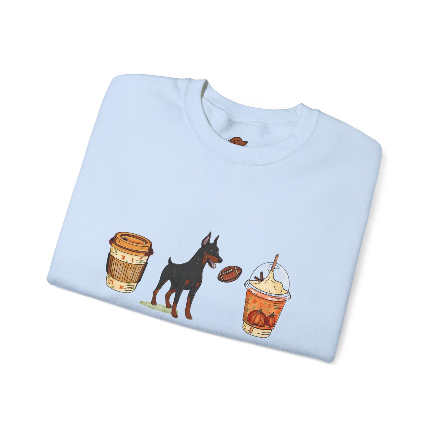 Doberman Fall Cups Unisex Heavy Blend™ Crewneck Sweatshirt