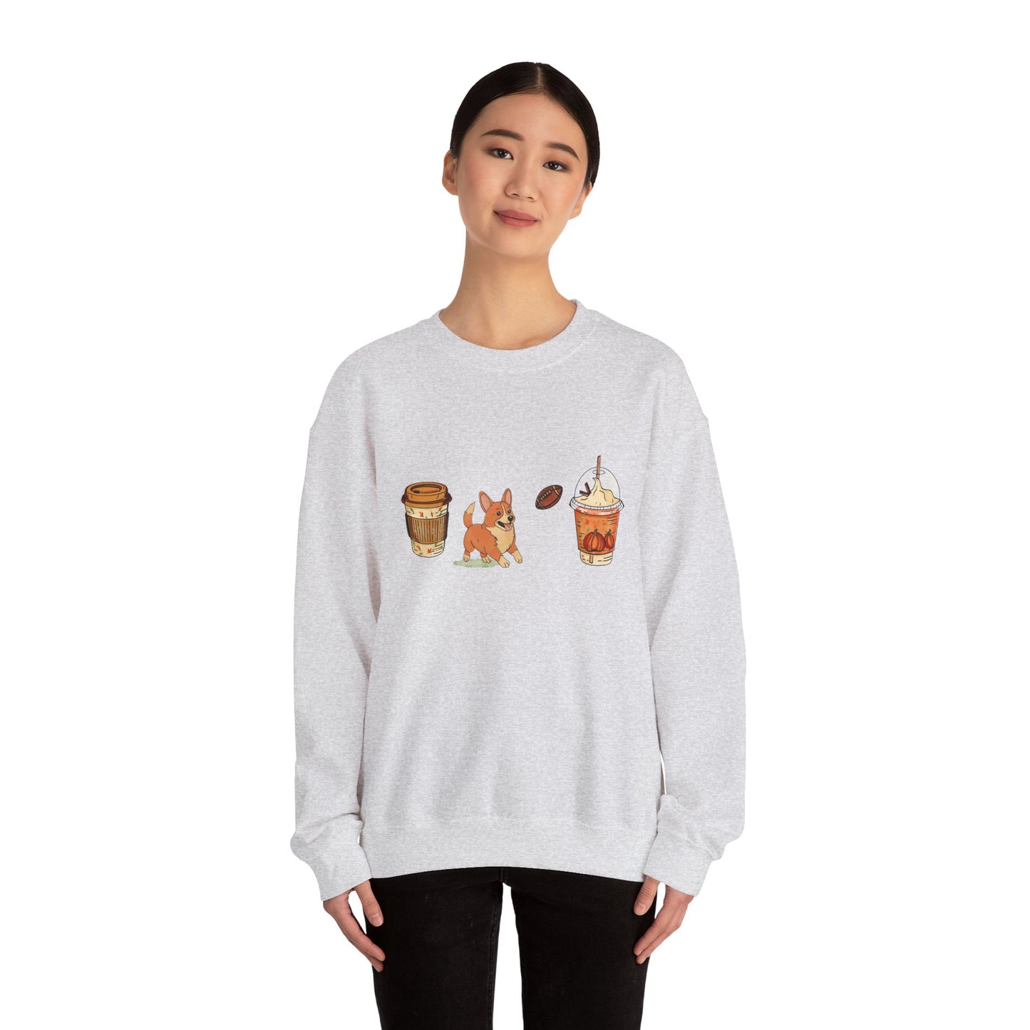 Corgi Fall Cups Unisex Heavy Blend™ Crewneck Sweatshirt