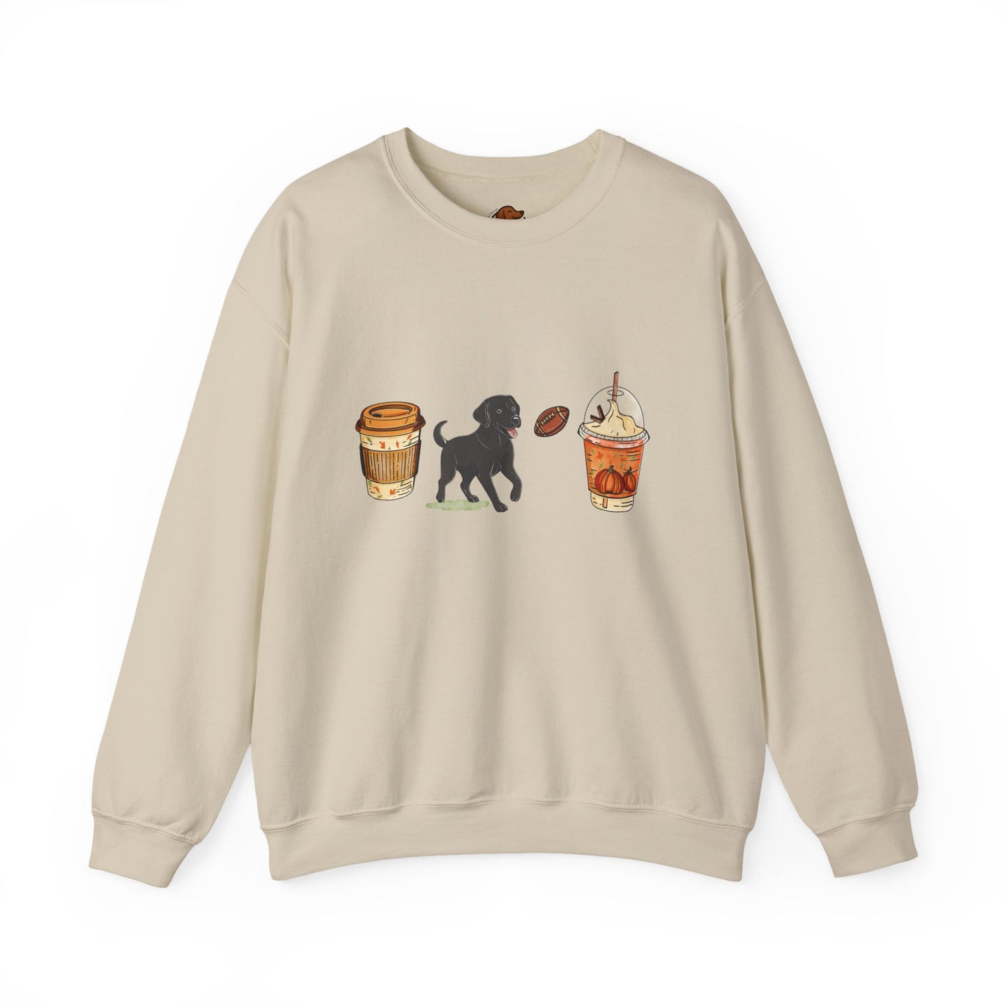 Black lab Fall Cups Unisex Heavy Blend™ Crewneck Sweatshirt