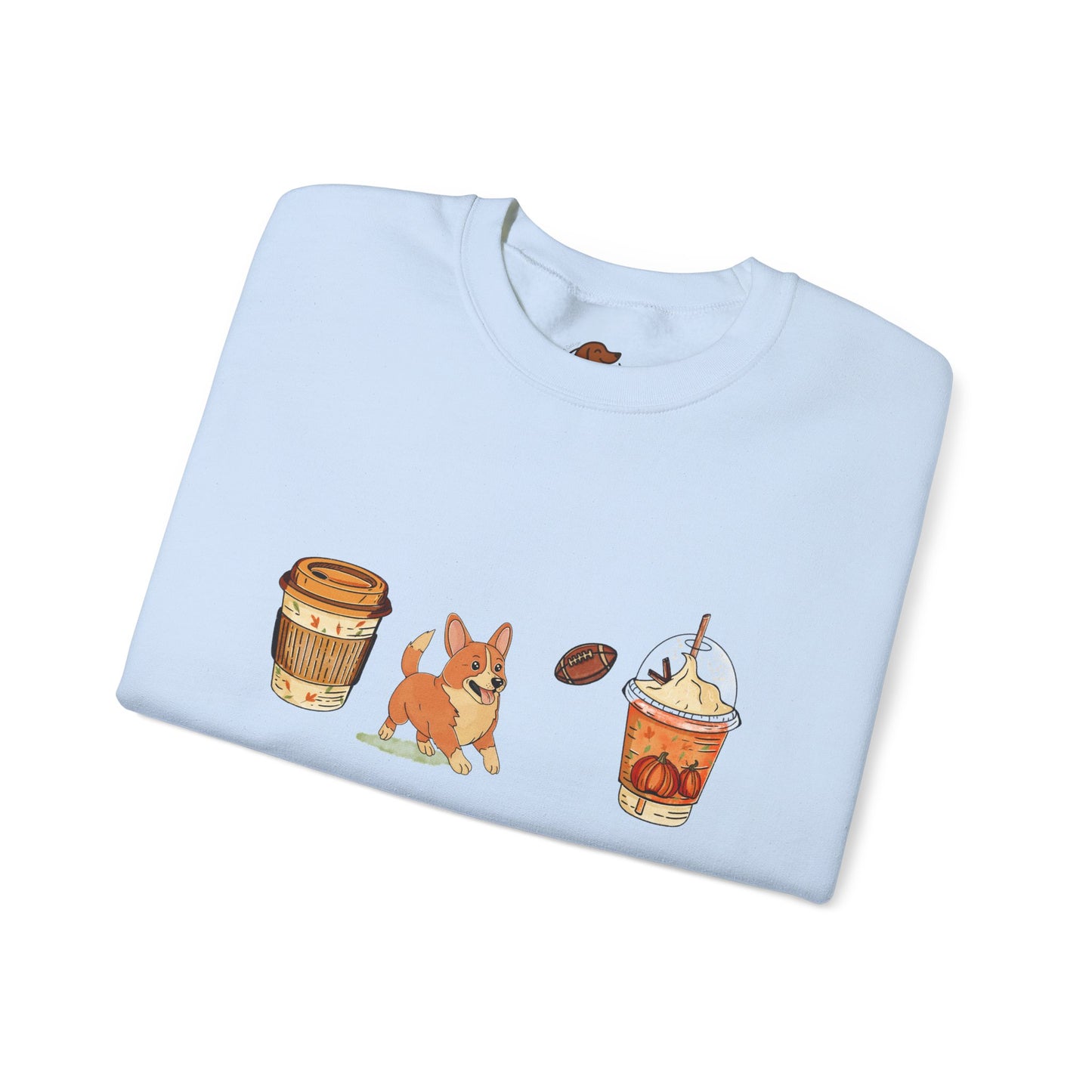 Corgi Fall Cups Unisex Heavy Blend™ Crewneck Sweatshirt