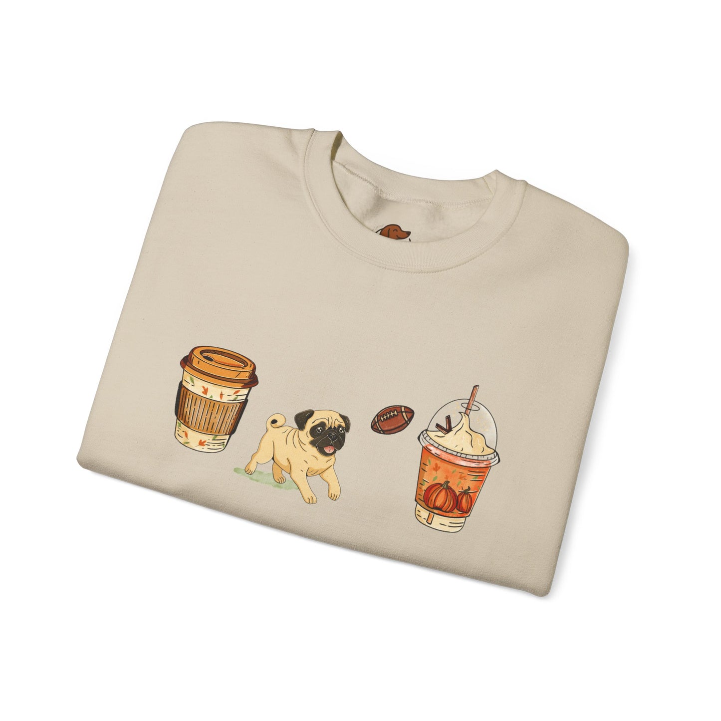Pug Fall Cups Unisex Heavy Blend™ Crewneck Sweatshirt