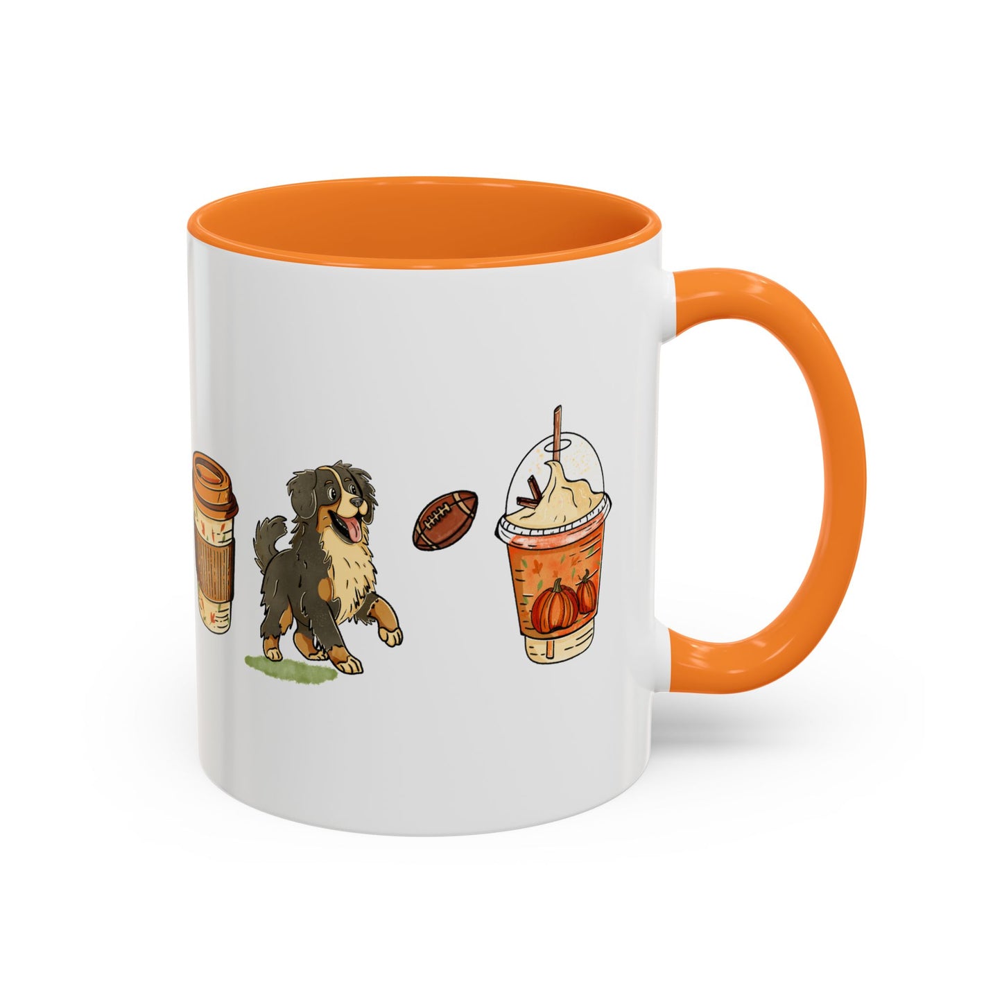 Bernese Mountain dog Fall design, color Mugs 11oz