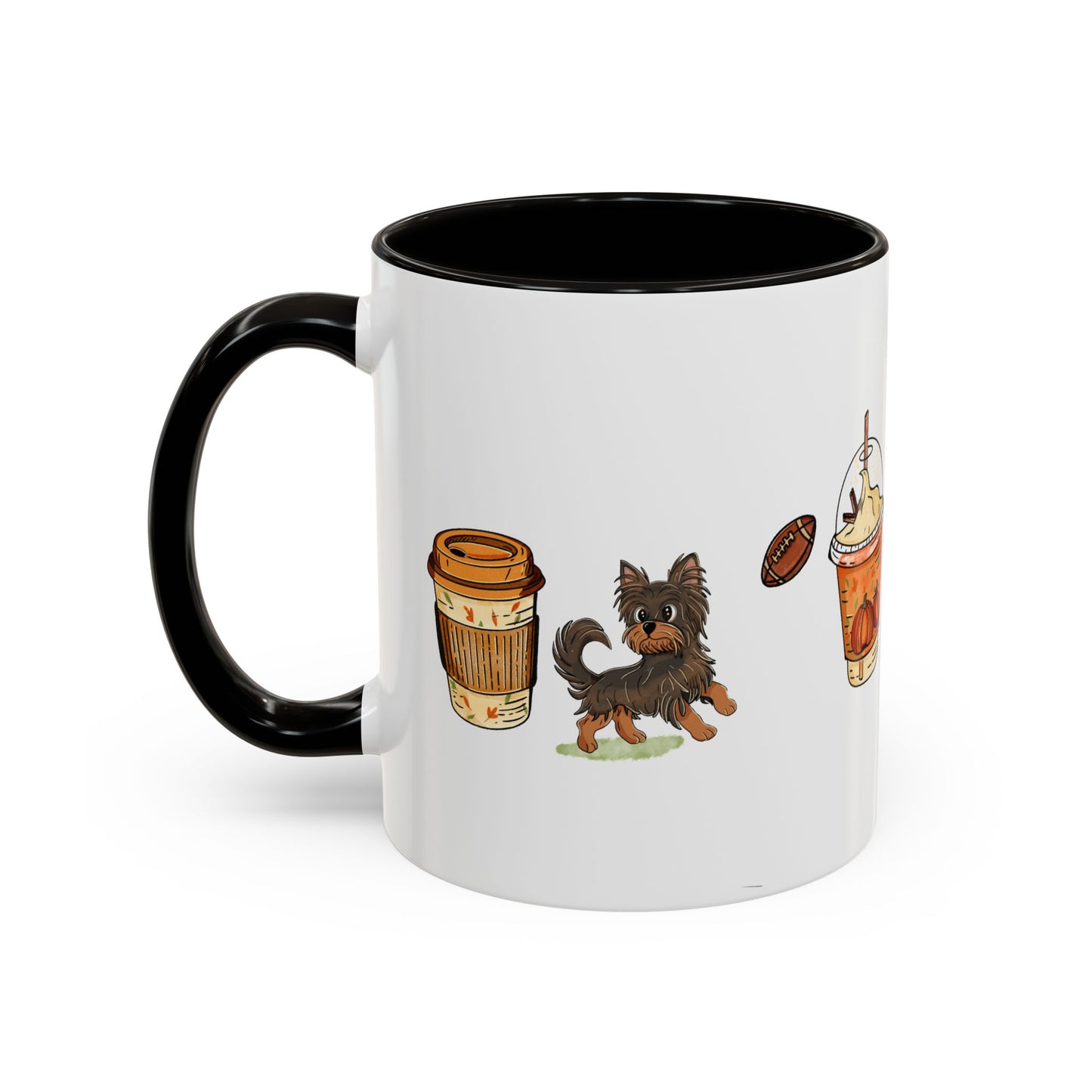 Yorkie Fall design, color Mugs 11oz