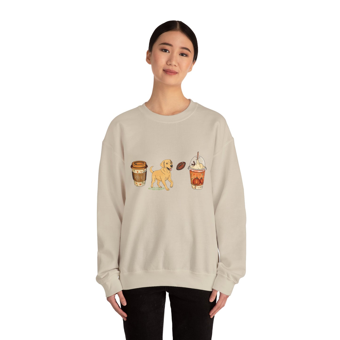 Yellow Lab Fall Cups Unisex Heavy Blend™ Crewneck Sweatshirt