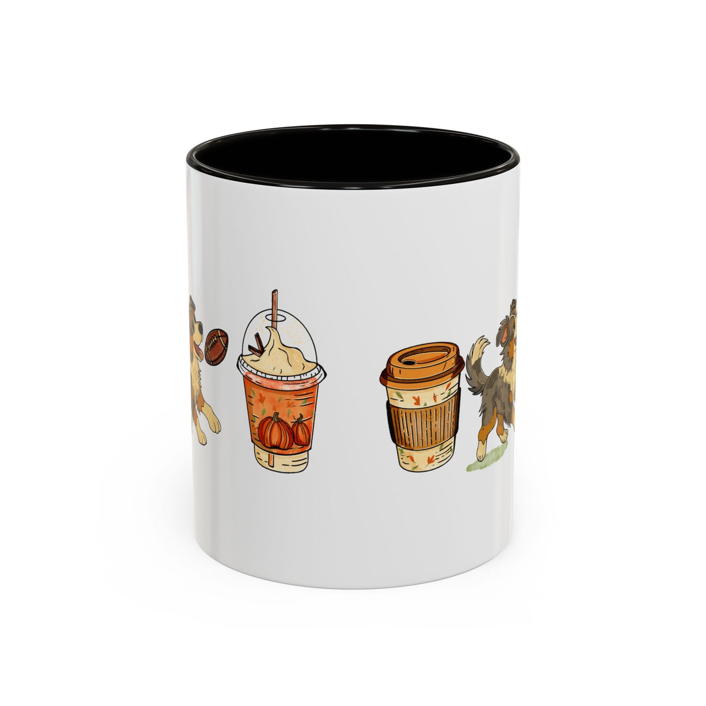 Australian Shepherd Fall design, color Mugs 11oz
