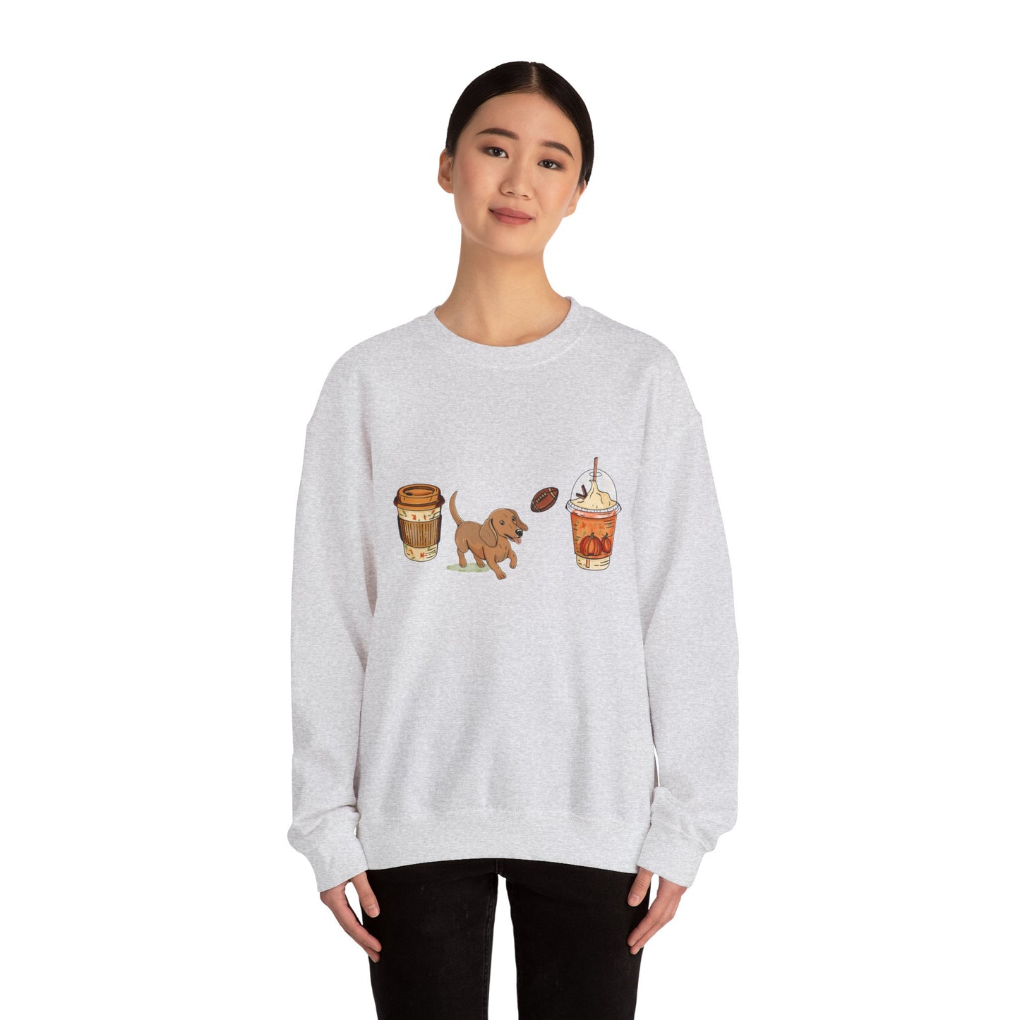 Dachshund Fall Cups Unisex Heavy Blend™ Crewneck Sweatshirt