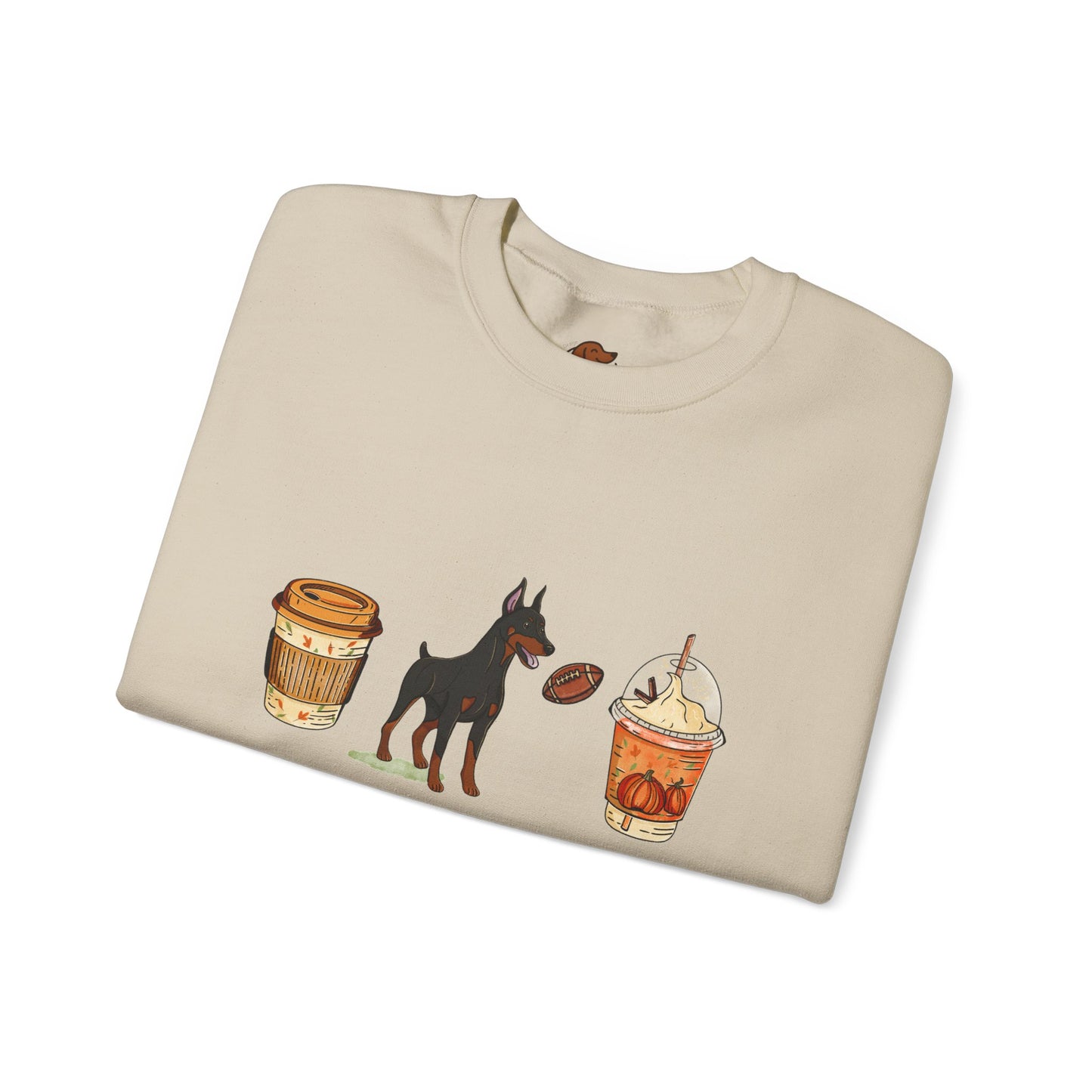 Doberman Fall Cups Unisex Heavy Blend™ Crewneck Sweatshirt
