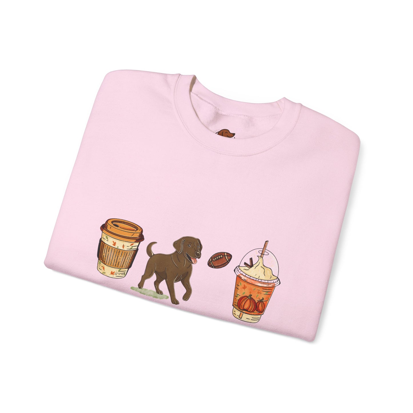 Chocolate lab Fall Cups Unisex Heavy Blend™ Crewneck Sweatshirt