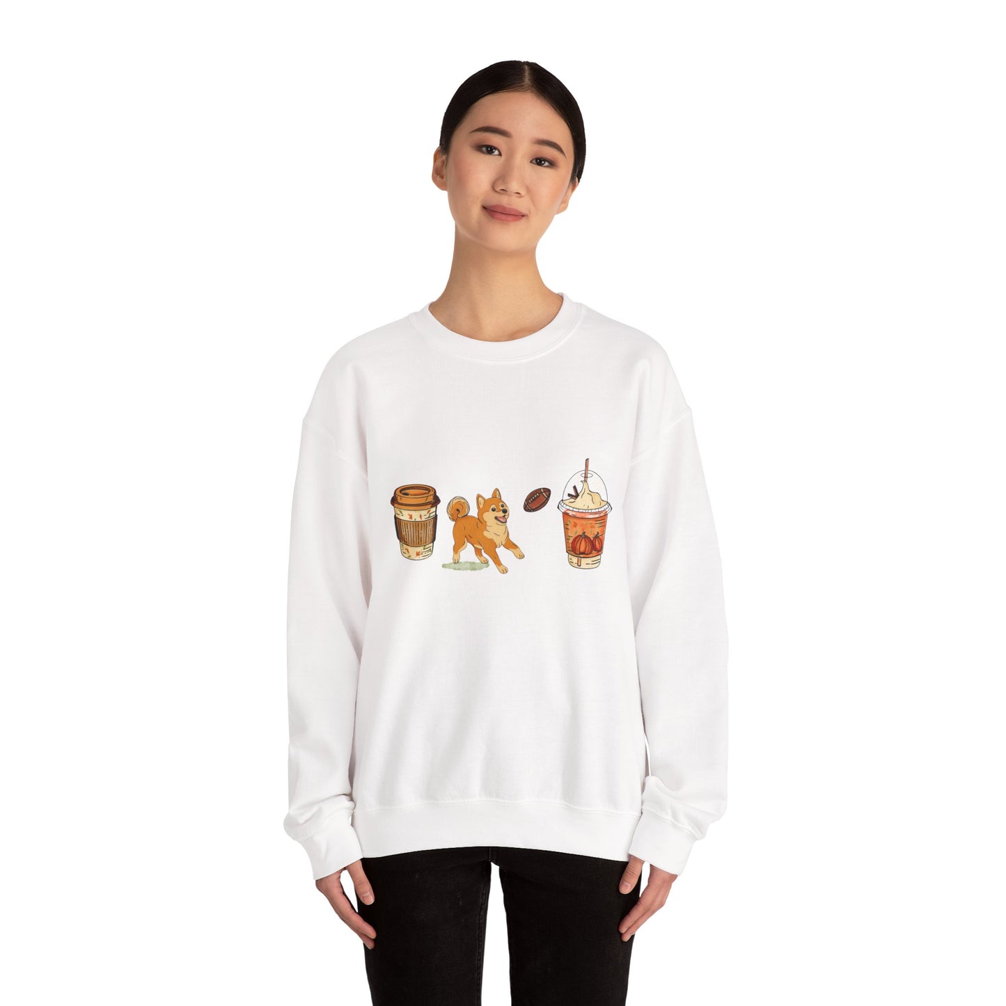 Shiba Inu Fall Cups Unisex Heavy Blend™ Crewneck Sweatshirt