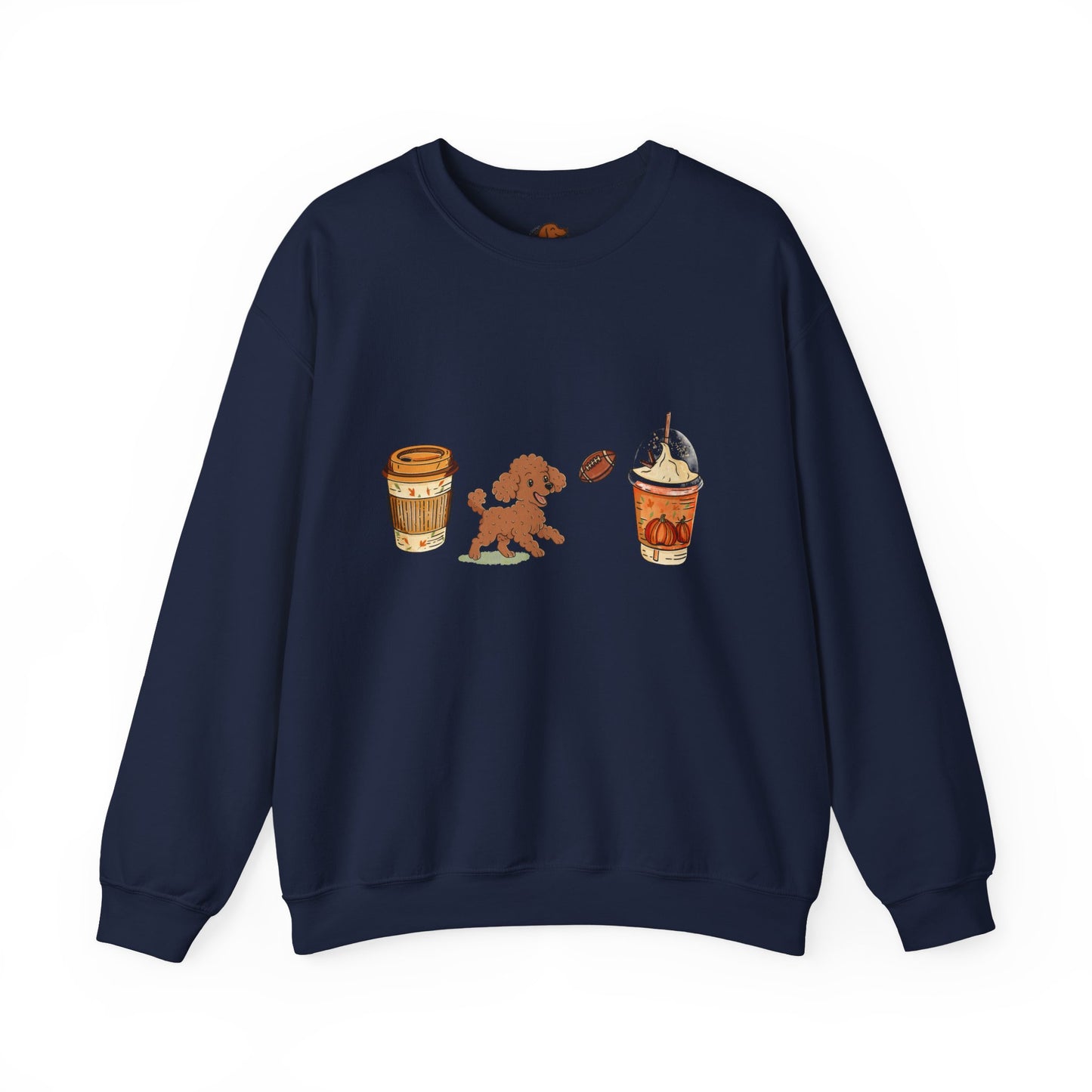 Mini Poodle Fall Cups Unisex Heavy Blend™ Crewneck Sweatshirt