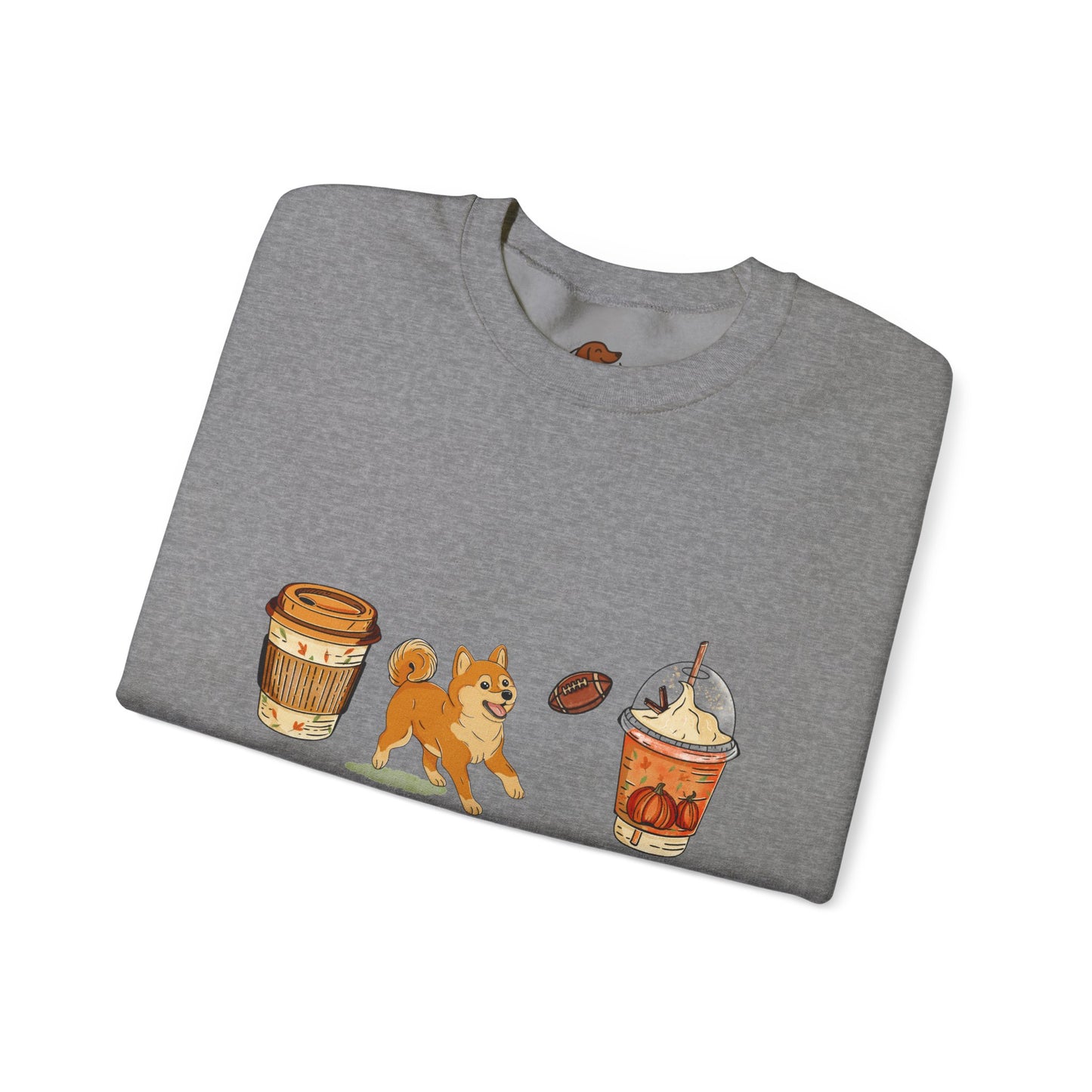 Shiba Inu Fall Cups Unisex Heavy Blend™ Crewneck Sweatshirt