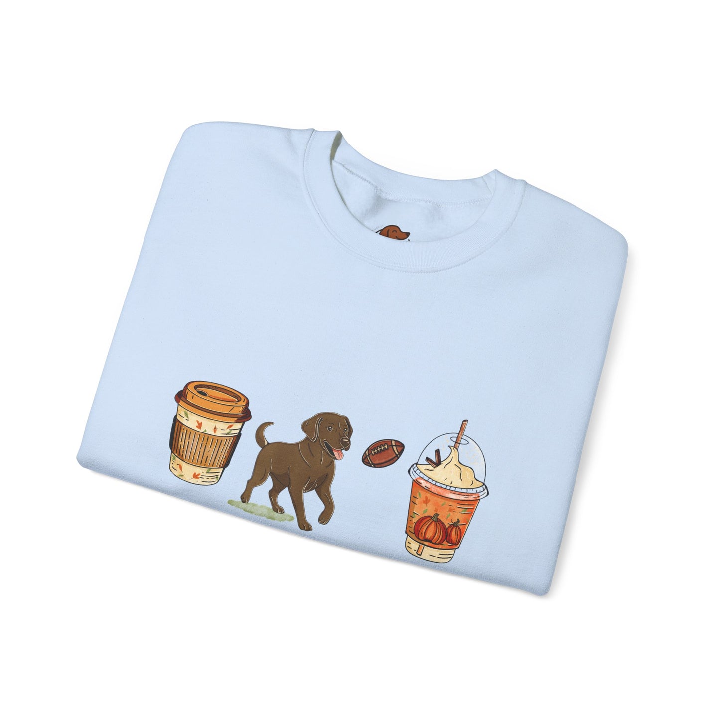 Chocolate lab Fall Cups Unisex Heavy Blend™ Crewneck Sweatshirt